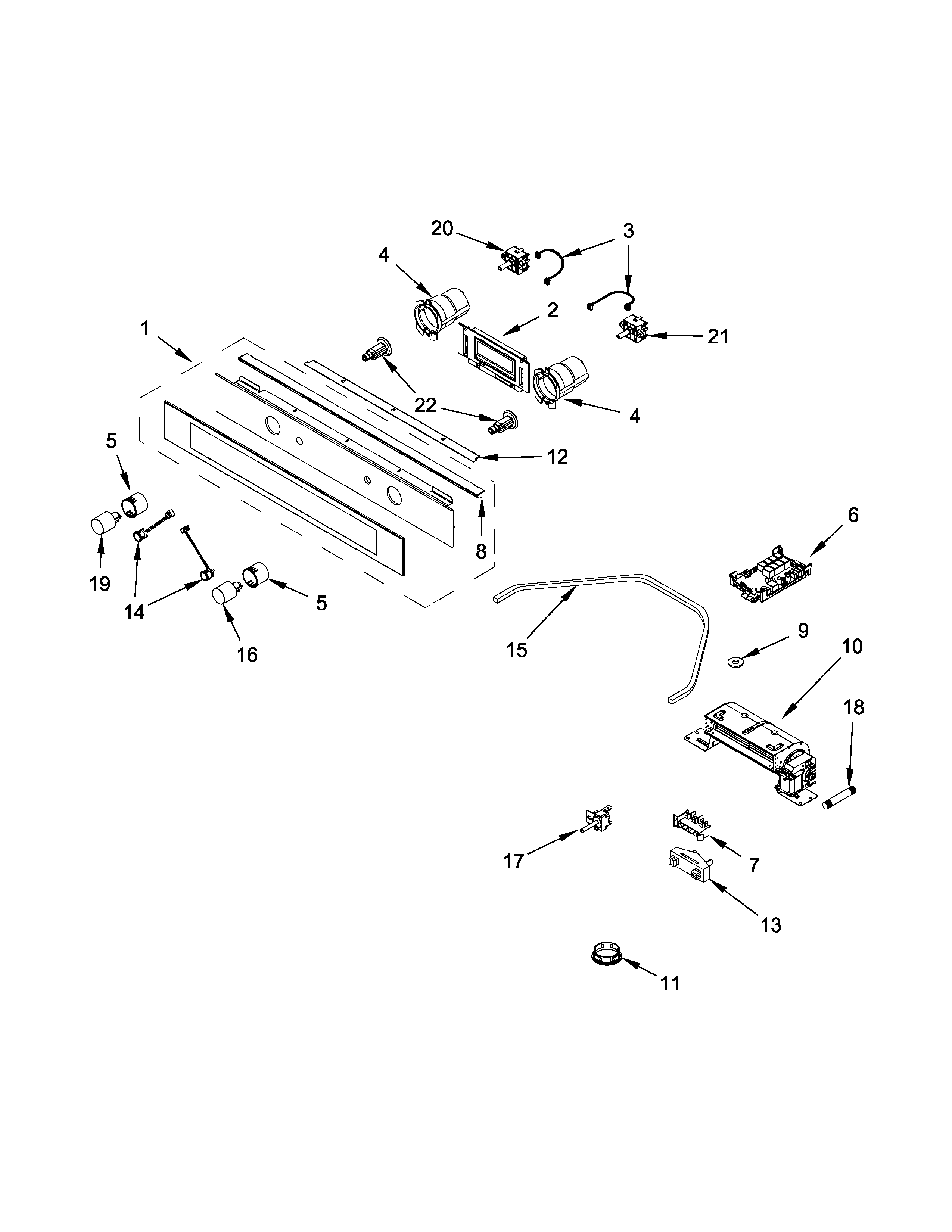 Maytag MEW5524AS00 control panel parts diagram