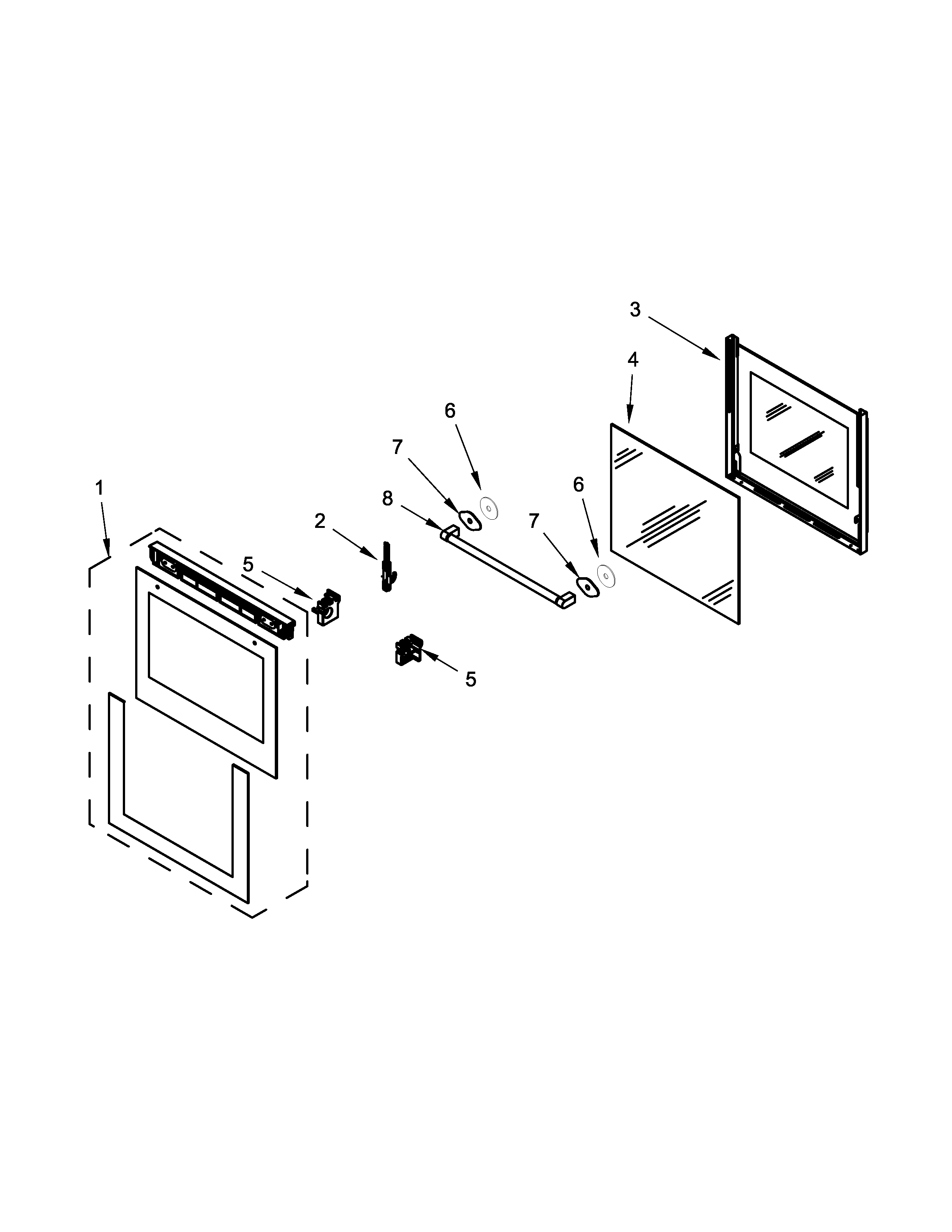 Maytag MEW5524AS00 oven door parts diagram