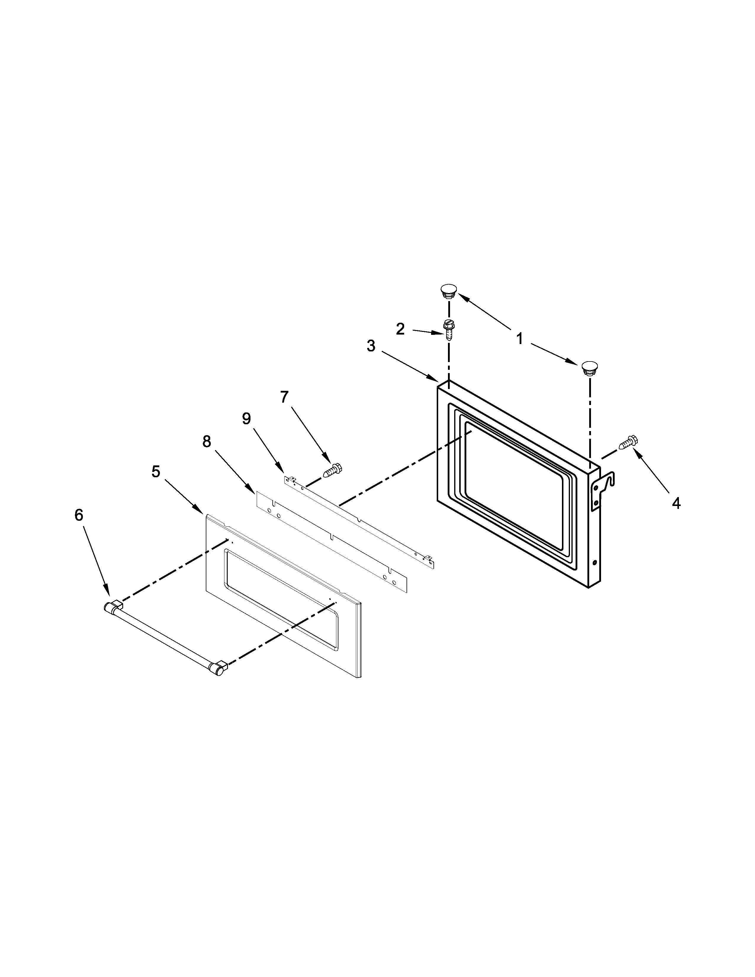Maytag MMW7730DE01 microwave door parts diagram