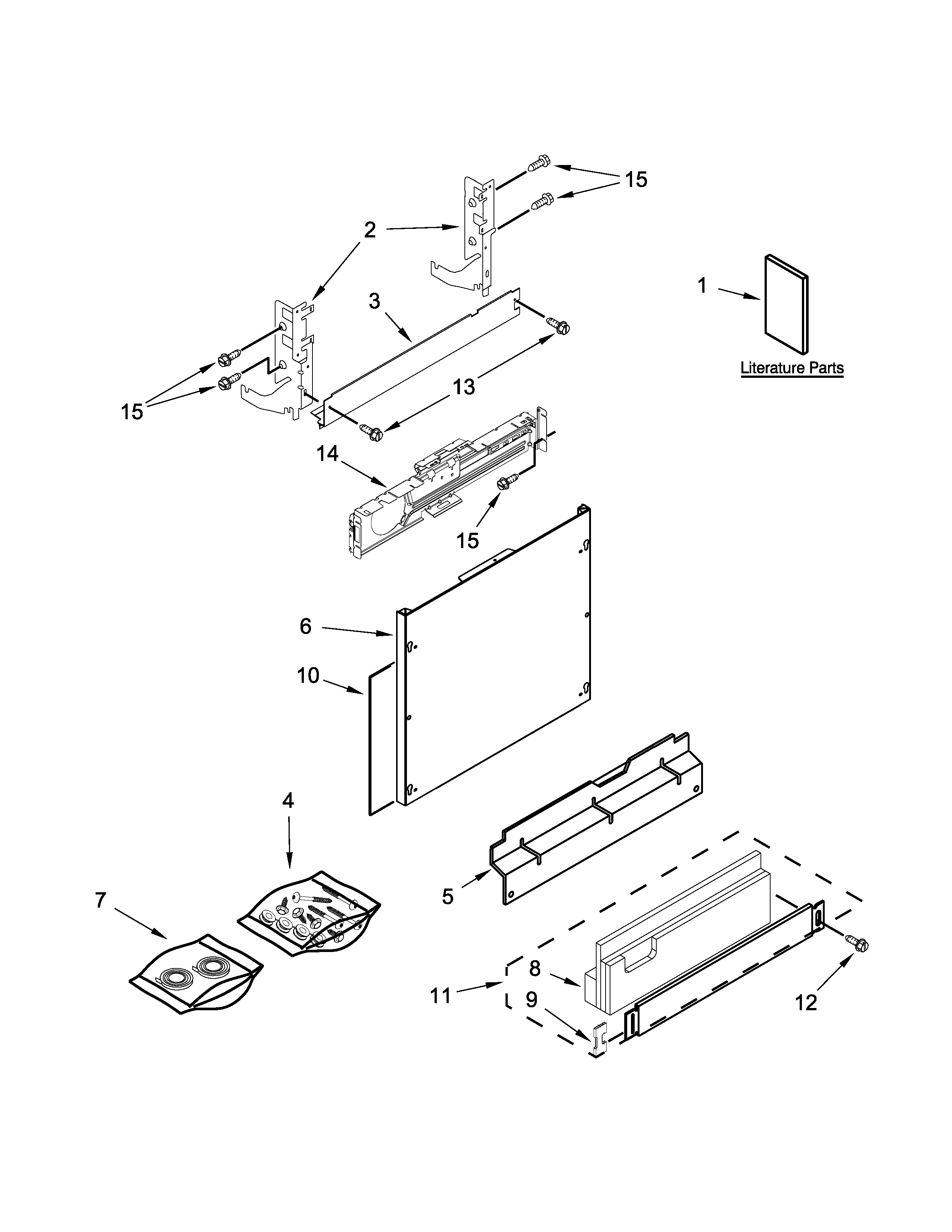 Jenn-Air JDB9800CWX2 door and panel parts diagram