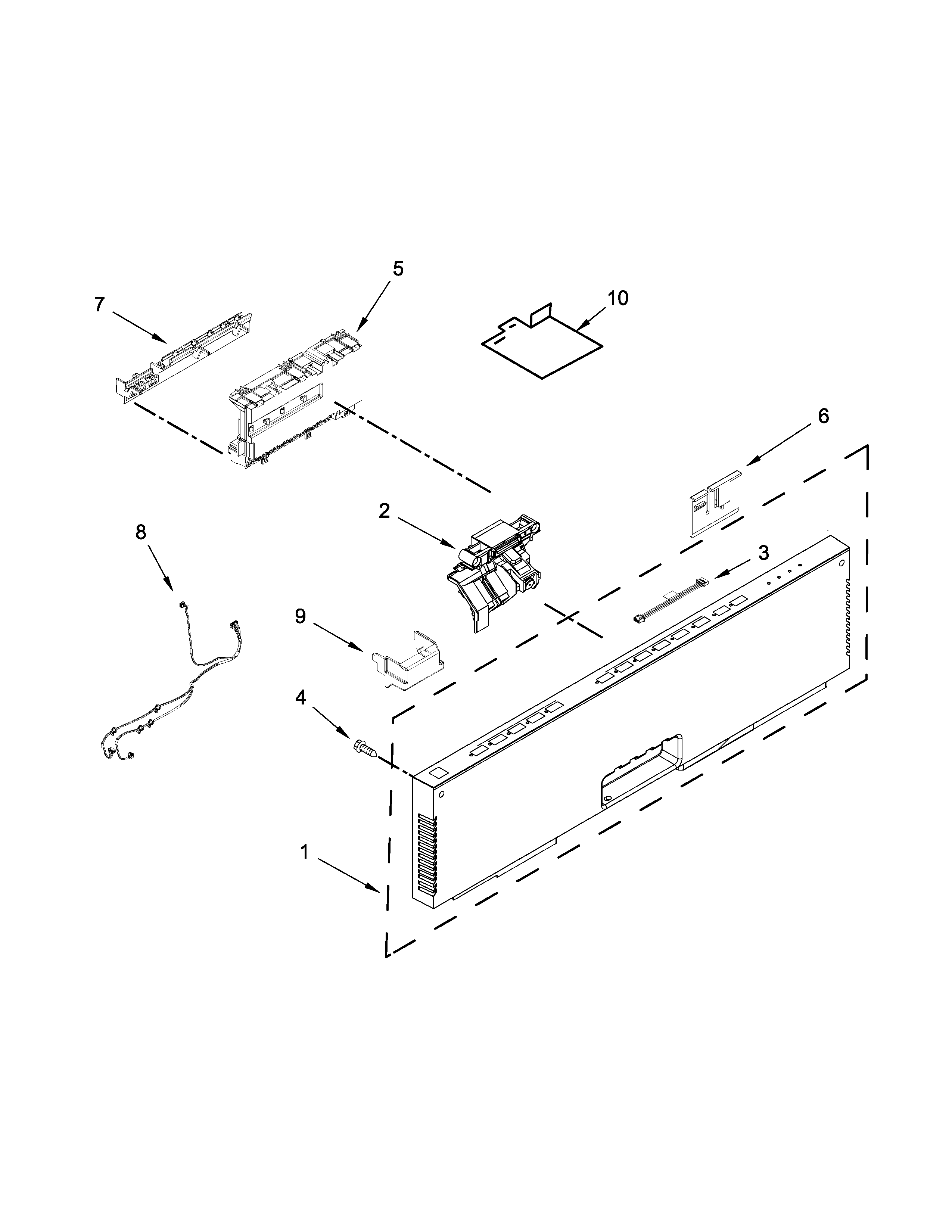 Jenn-Air JDB9800CWX2 control panel and latch parts diagram