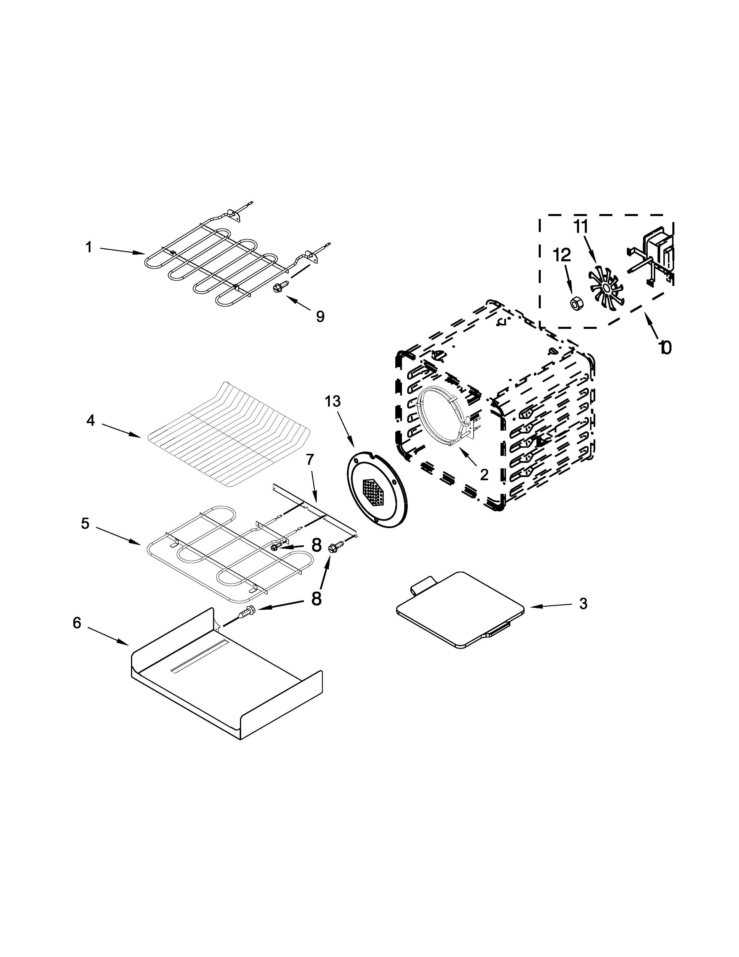KitchenAid KOSC504ESS00 internal oven parts diagram