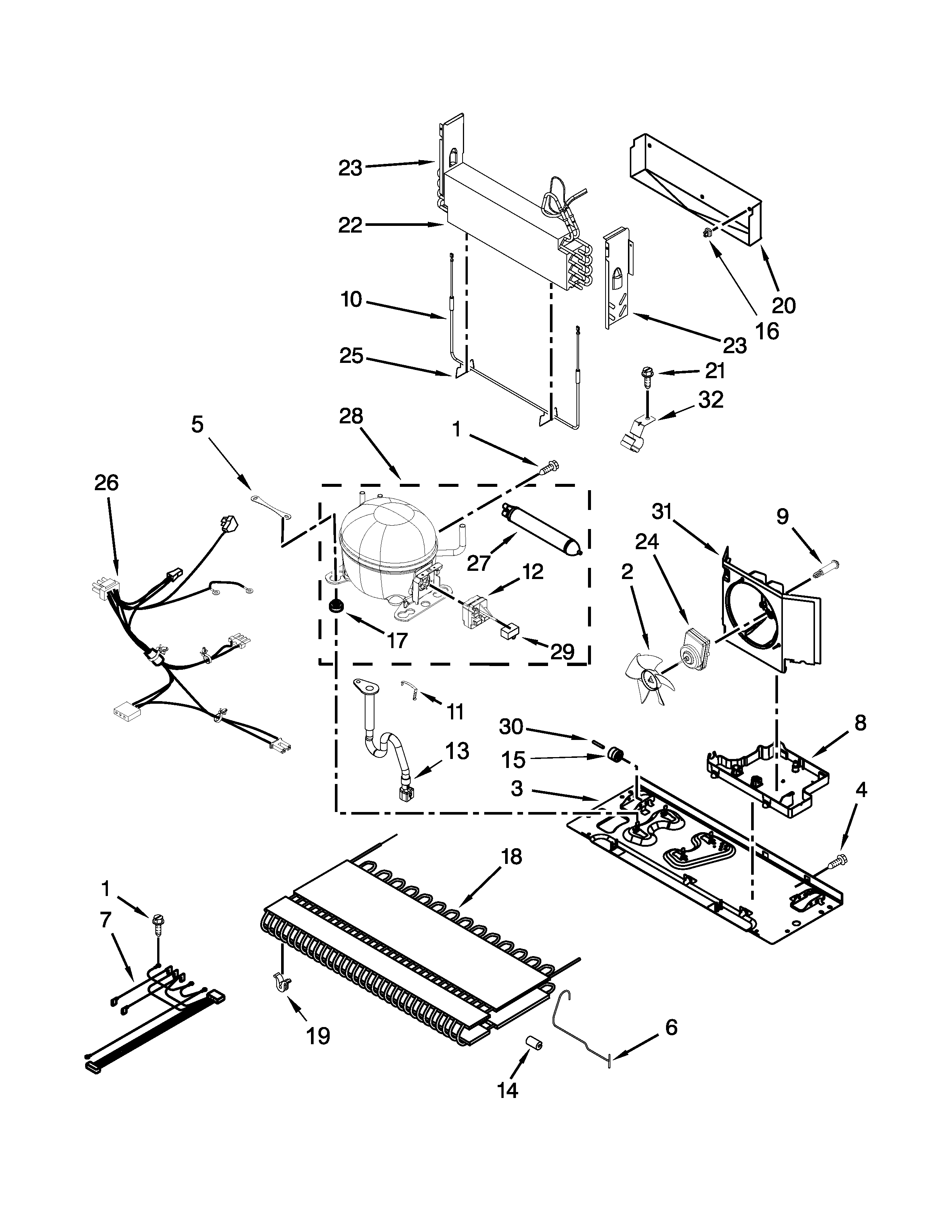 KitchenAid KRBX109EBL00 unit parts diagram