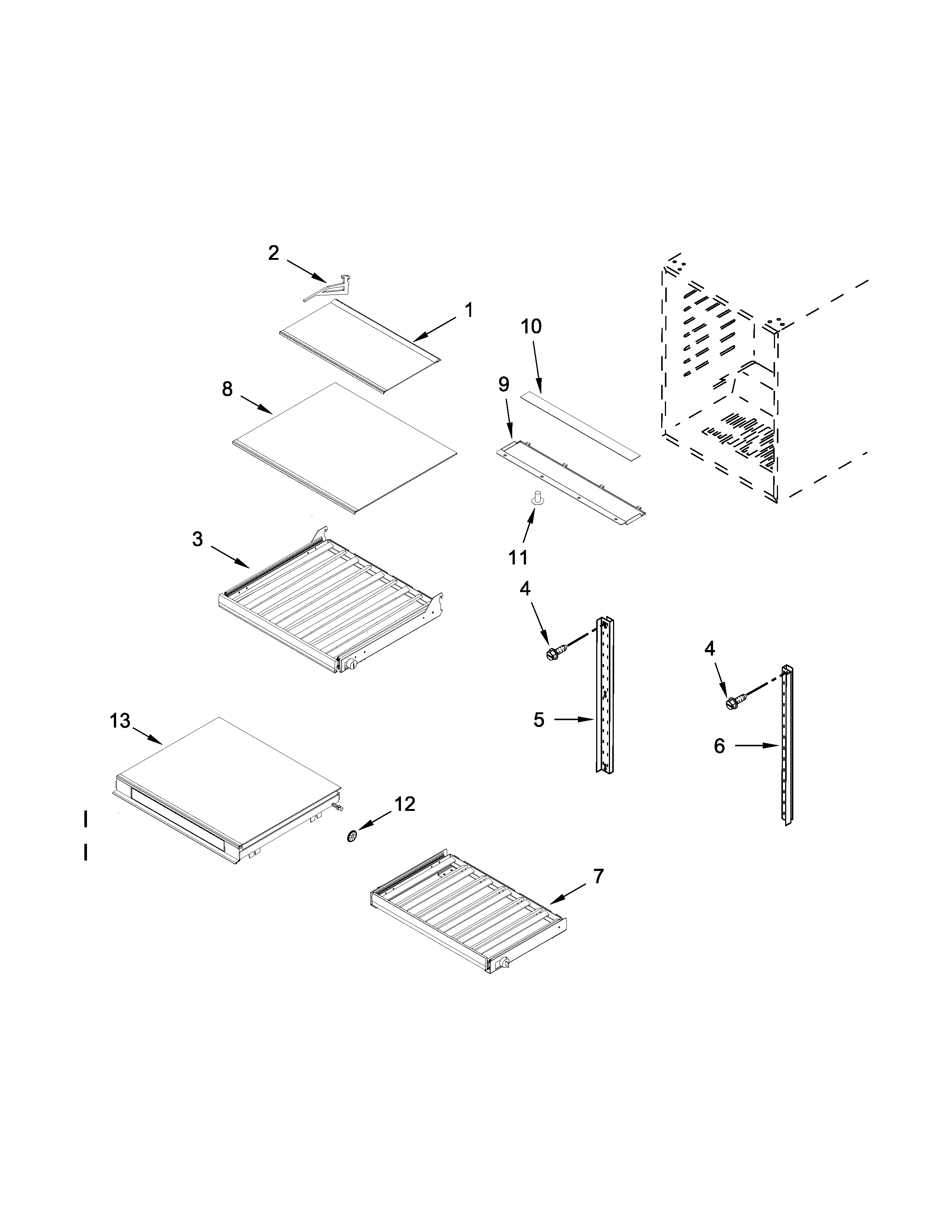 Jenn-Air JUB24FRECX00 shelf parts diagram