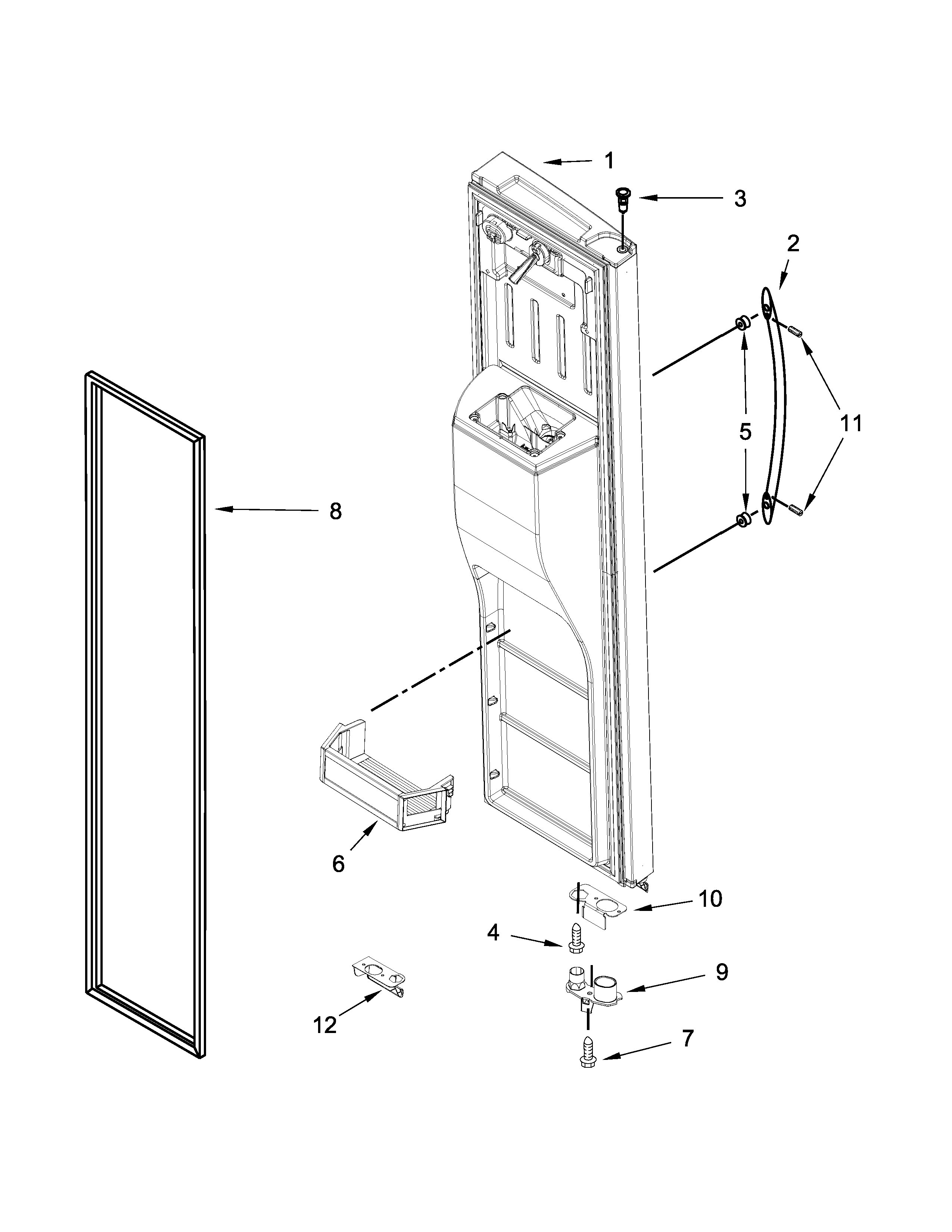 Jenn-Air JSC23C9EEM00 freezer door parts diagram