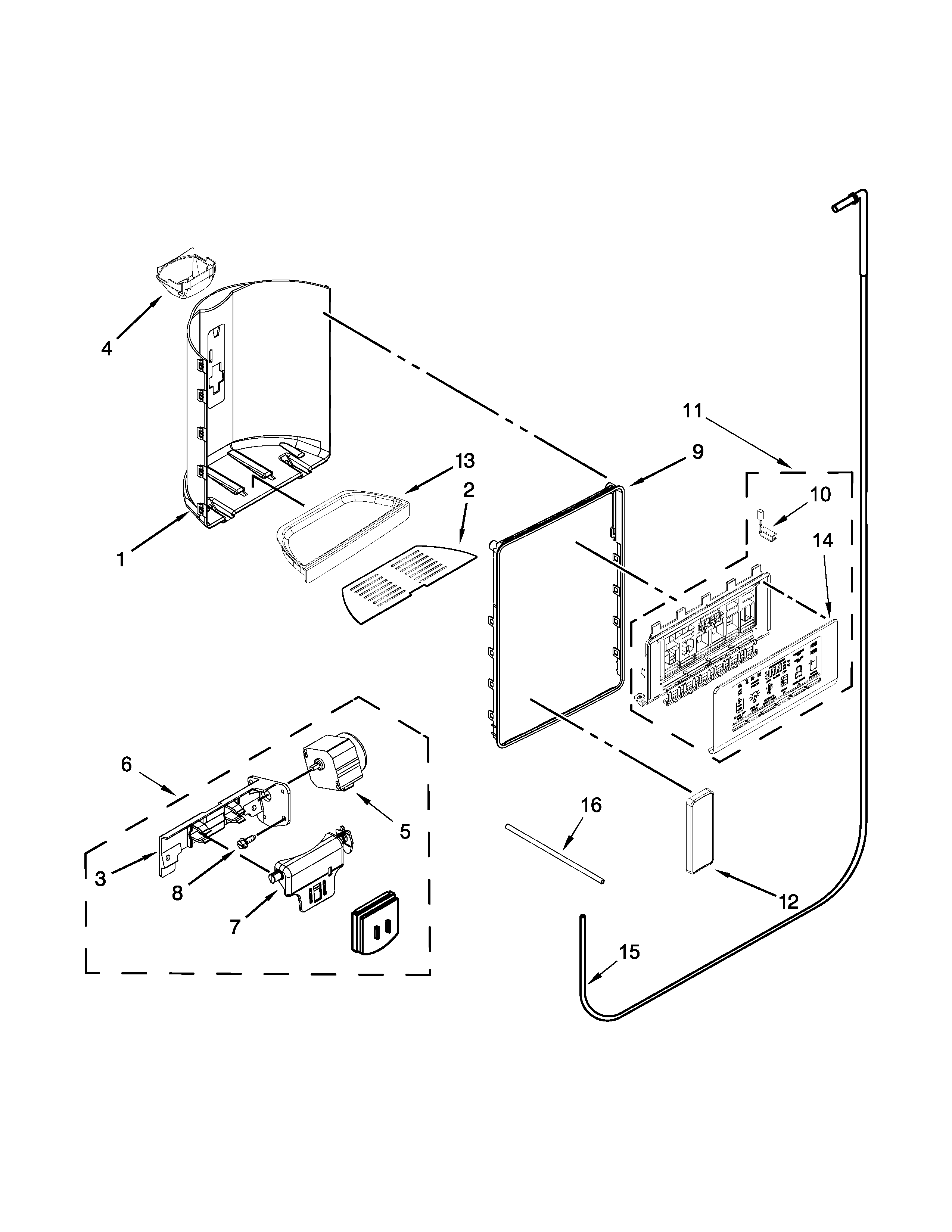 Jenn-Air JSC23C9EEM00 dispenser parts diagram