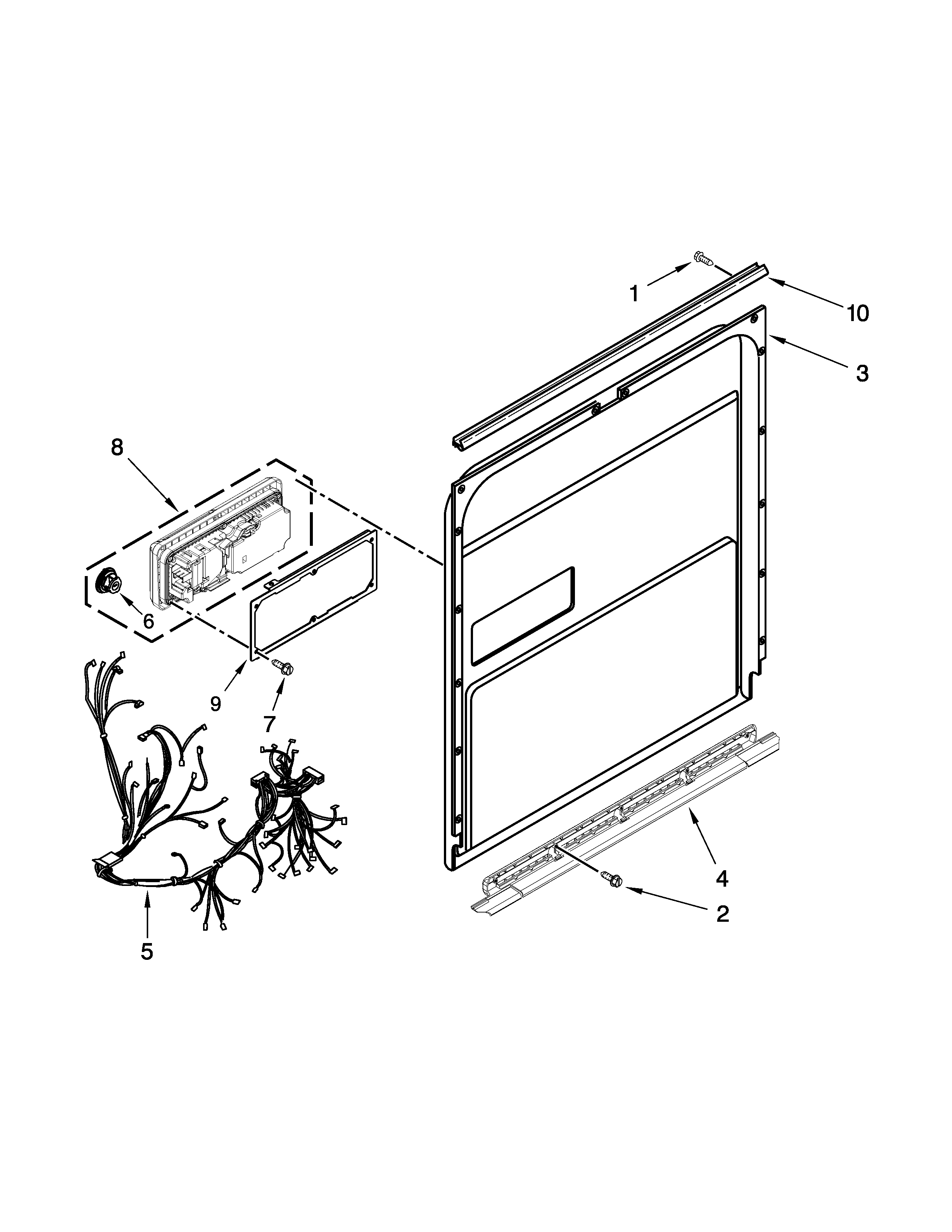 KitchenAid KDTE304DPA0 inner door parts diagram