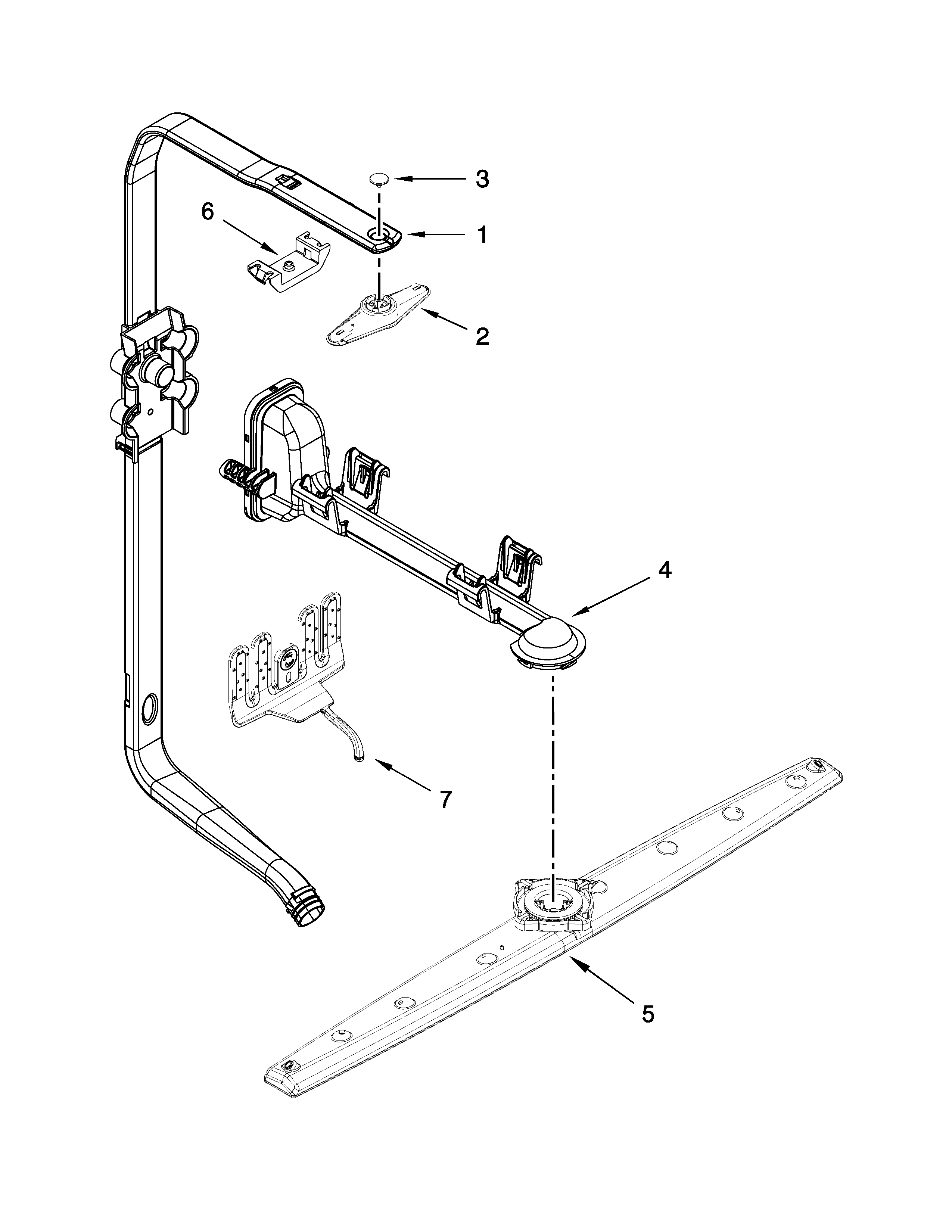 KitchenAid KDTE304DPA0 upper wash and rinse parts diagram