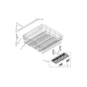 Whirlpool WDF750SAYW3 upper rack and track parts diagram