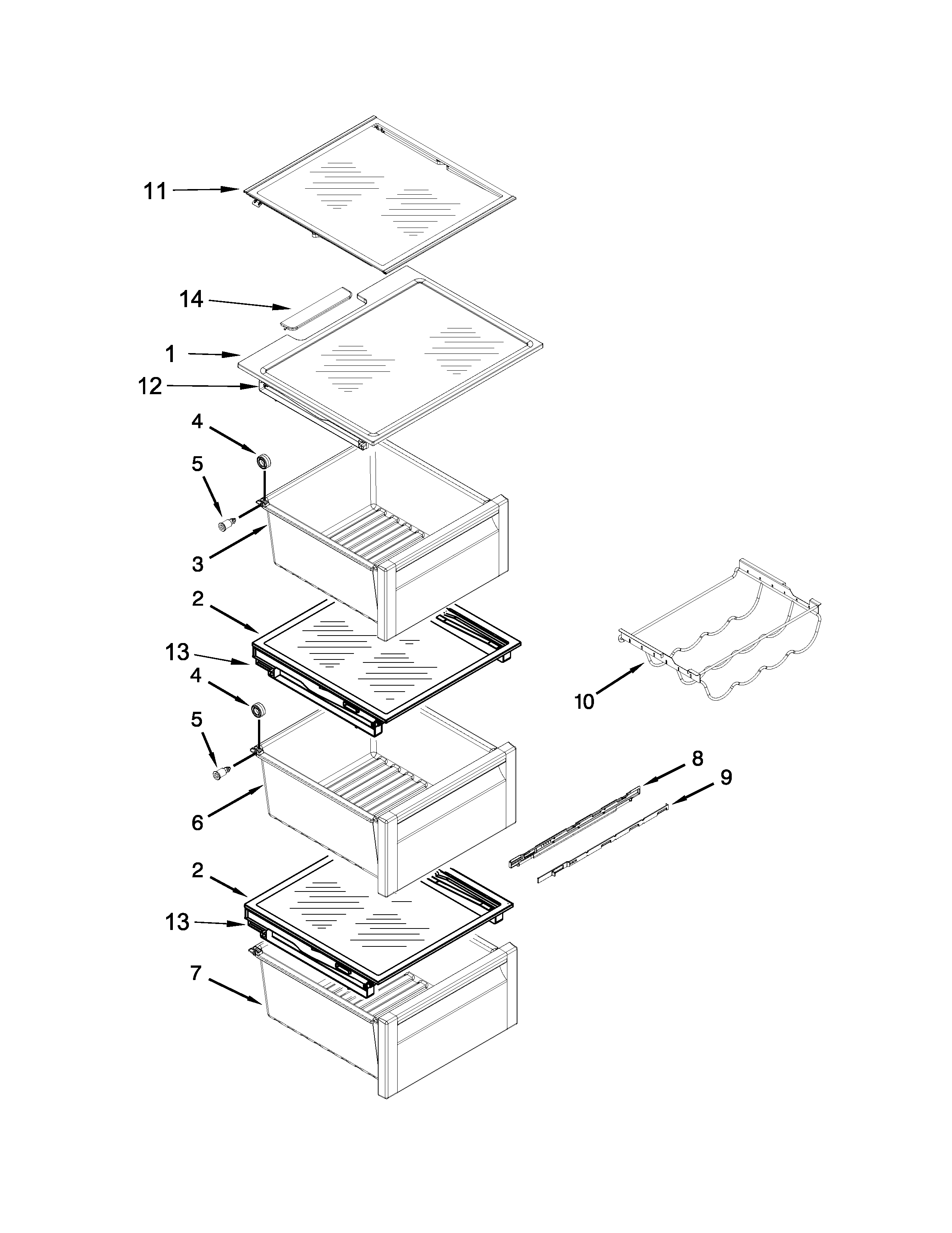 Whirlpool WRS975SIDM00 refrigerator shelf parts diagram