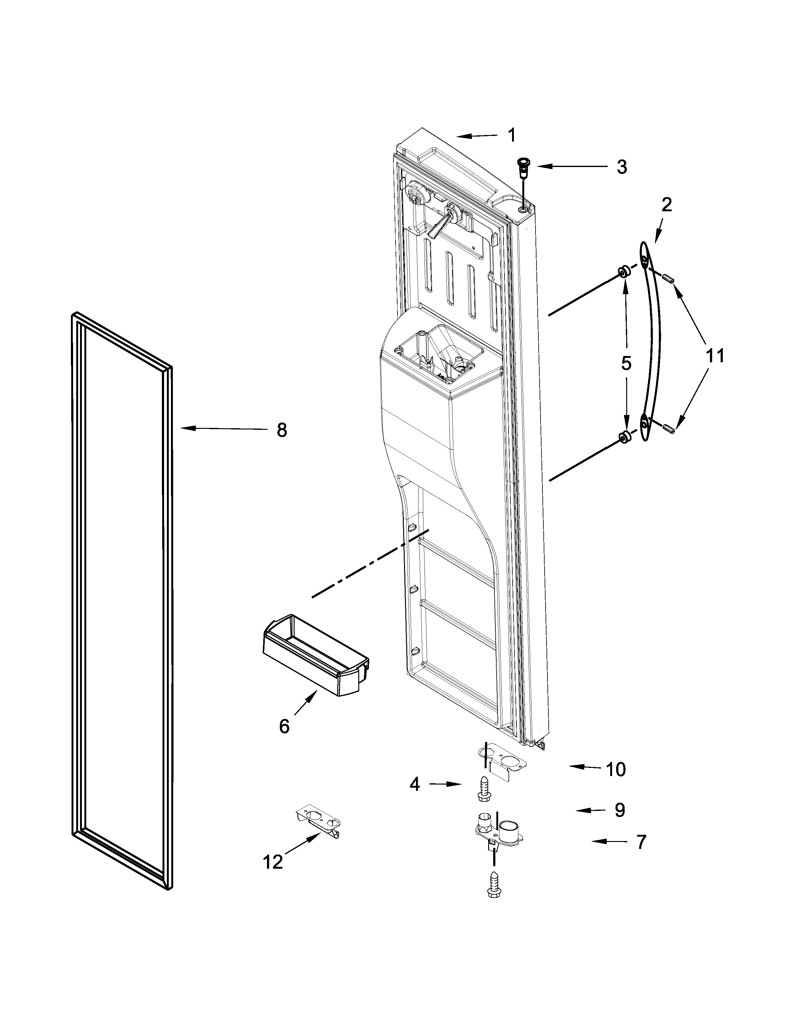 Whirlpool WRS975SIDM00 freezer door parts diagram