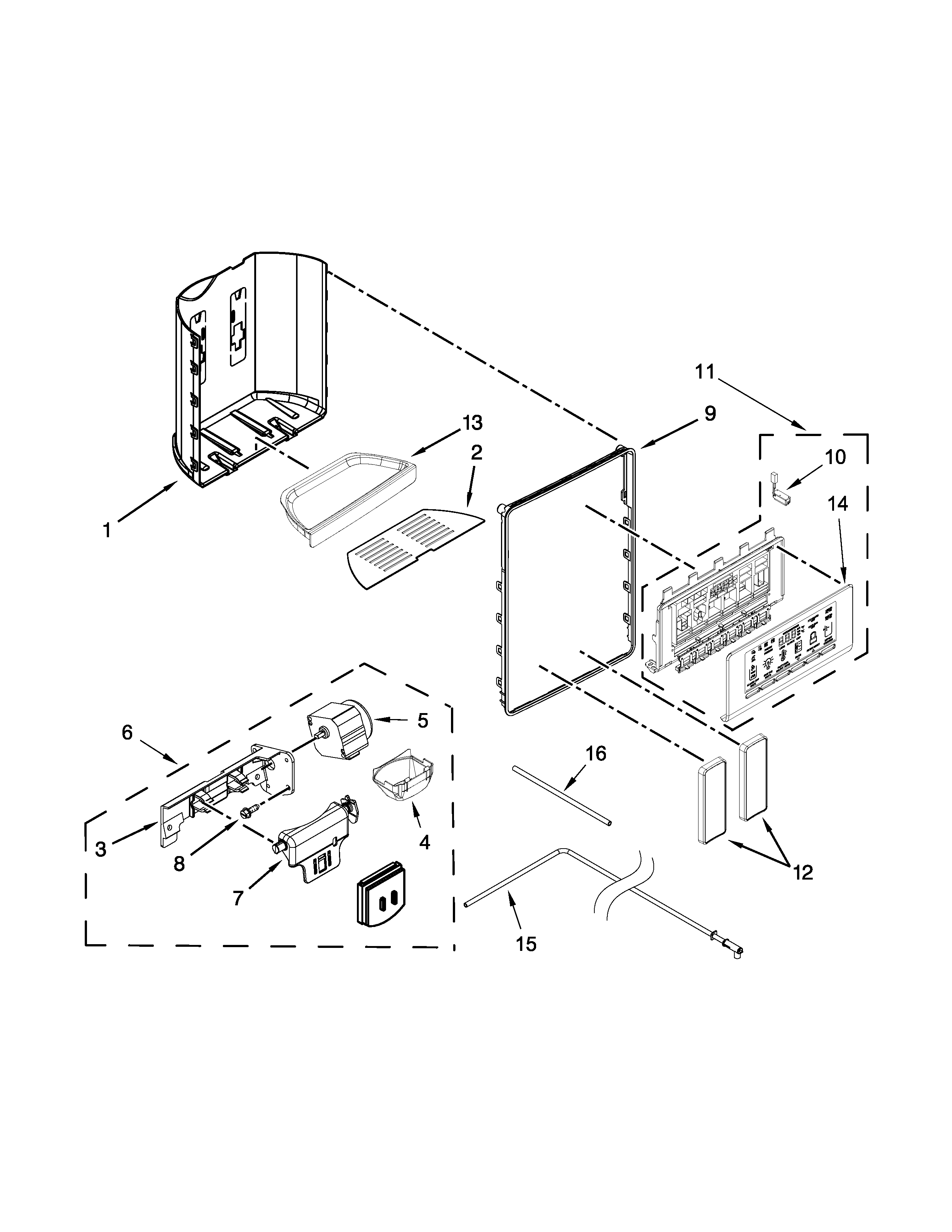 Whirlpool WRS975SIDM00 dispenser parts diagram