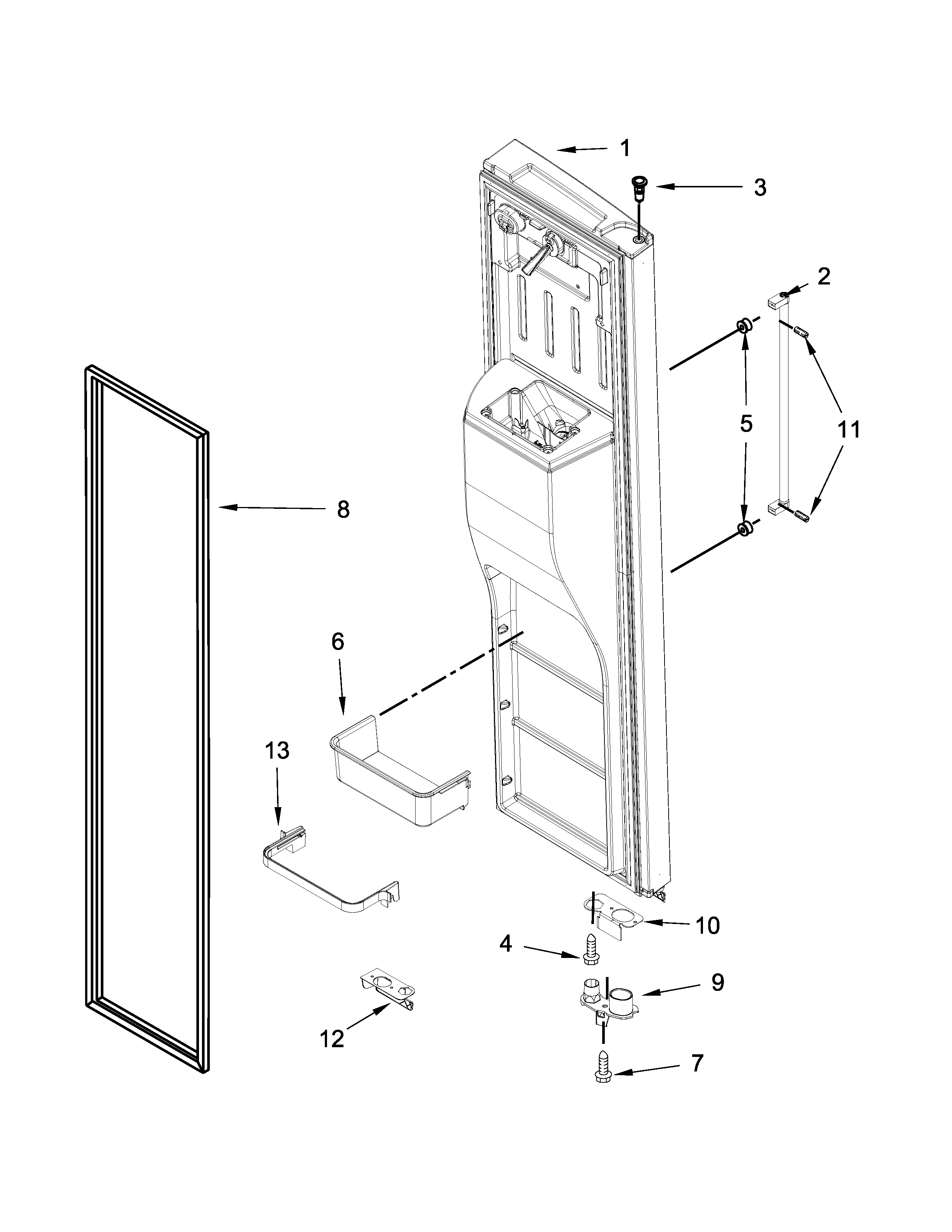 KitchenAid KRSC500ESS00 freezer door parts diagram