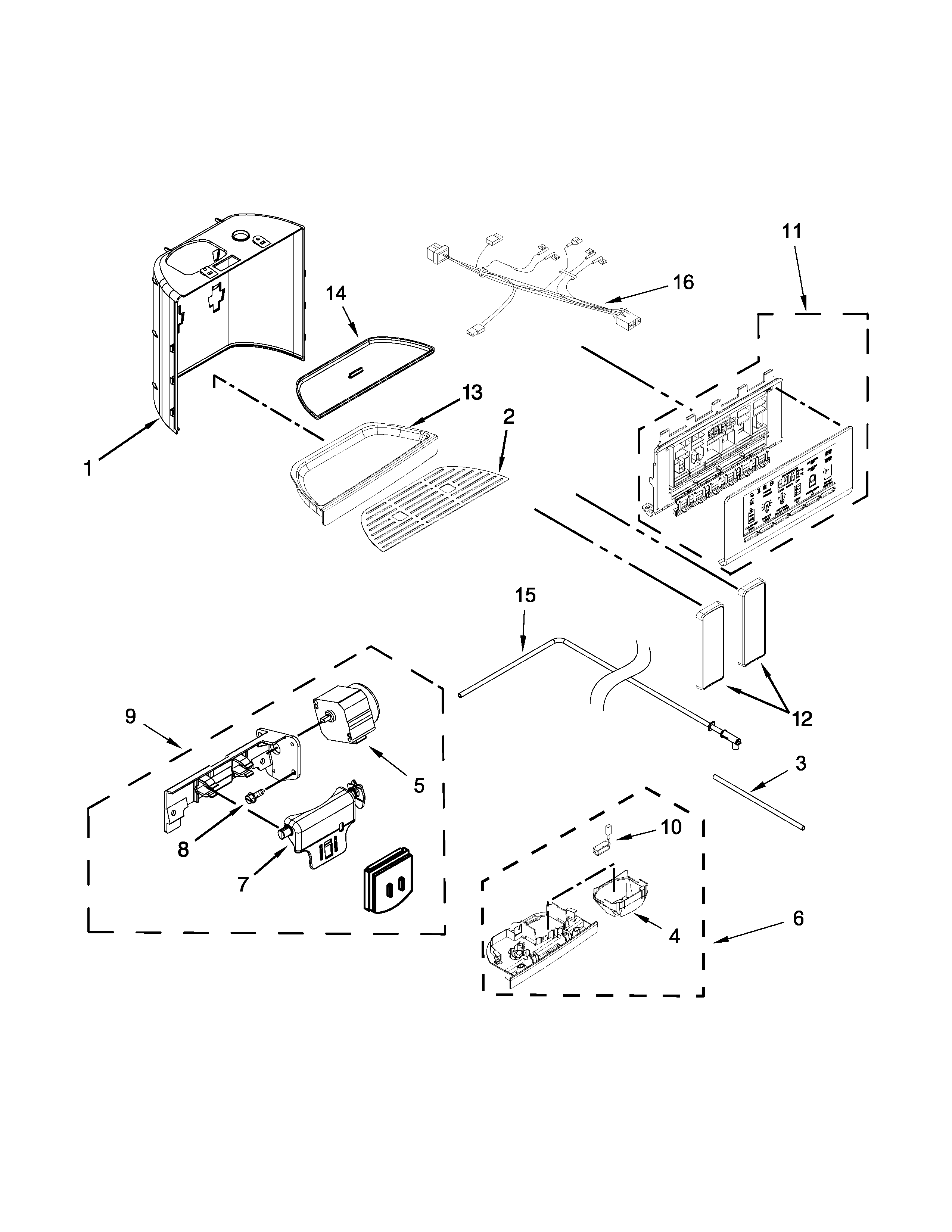 KitchenAid KRSC500ESS00 dispenser parts diagram
