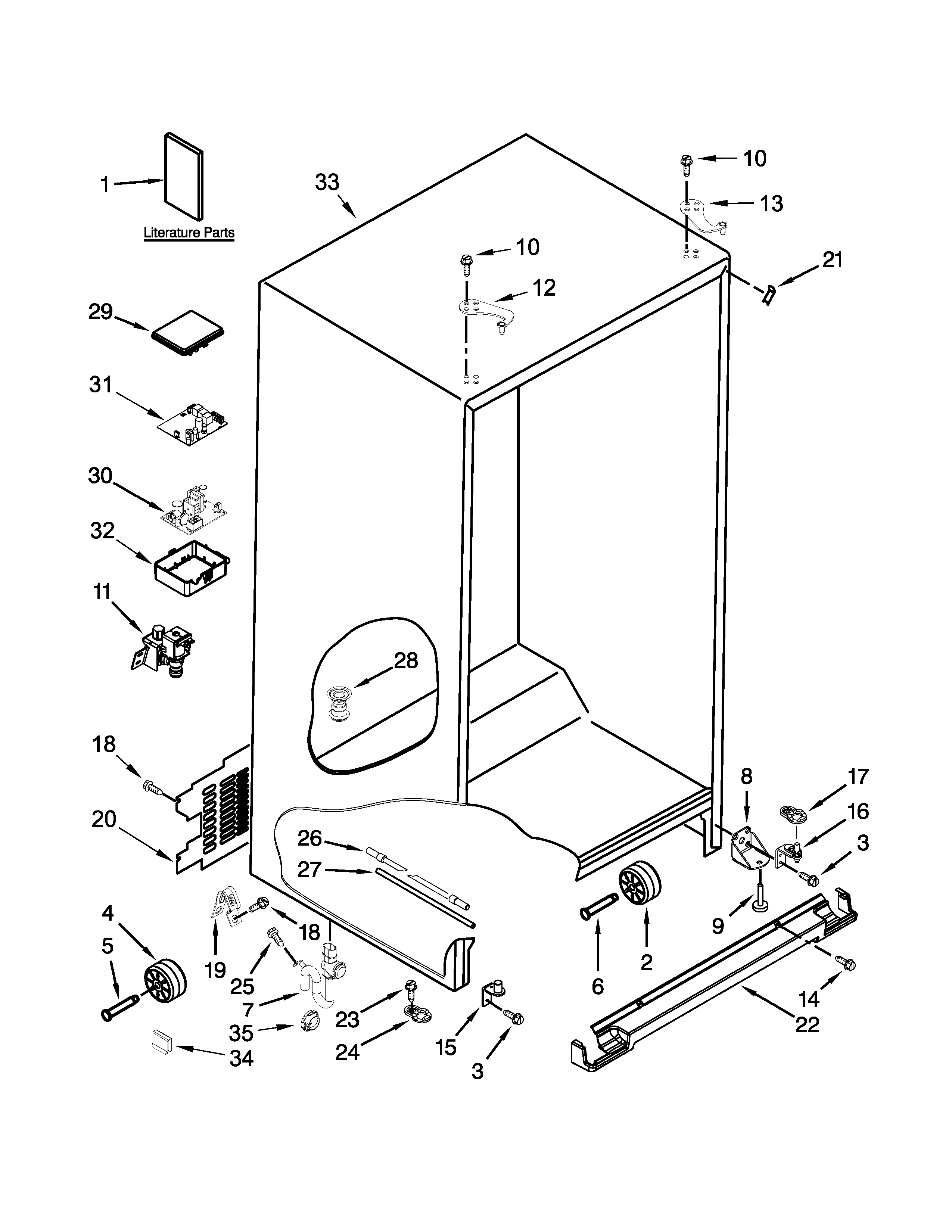KitchenAid 7KSF26C6YY00 cabinet parts diagram