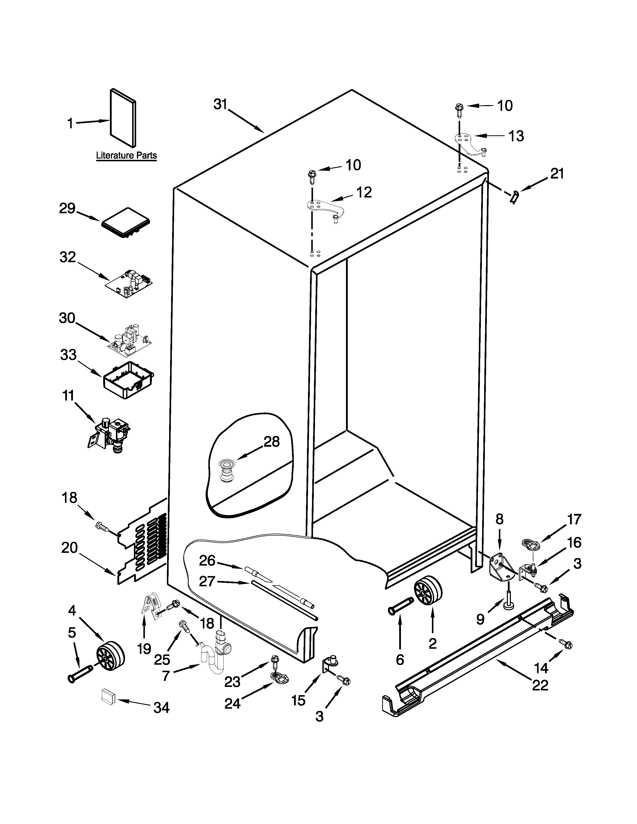 Jenn-Air JSC24C8EAM02 cabinet parts diagram