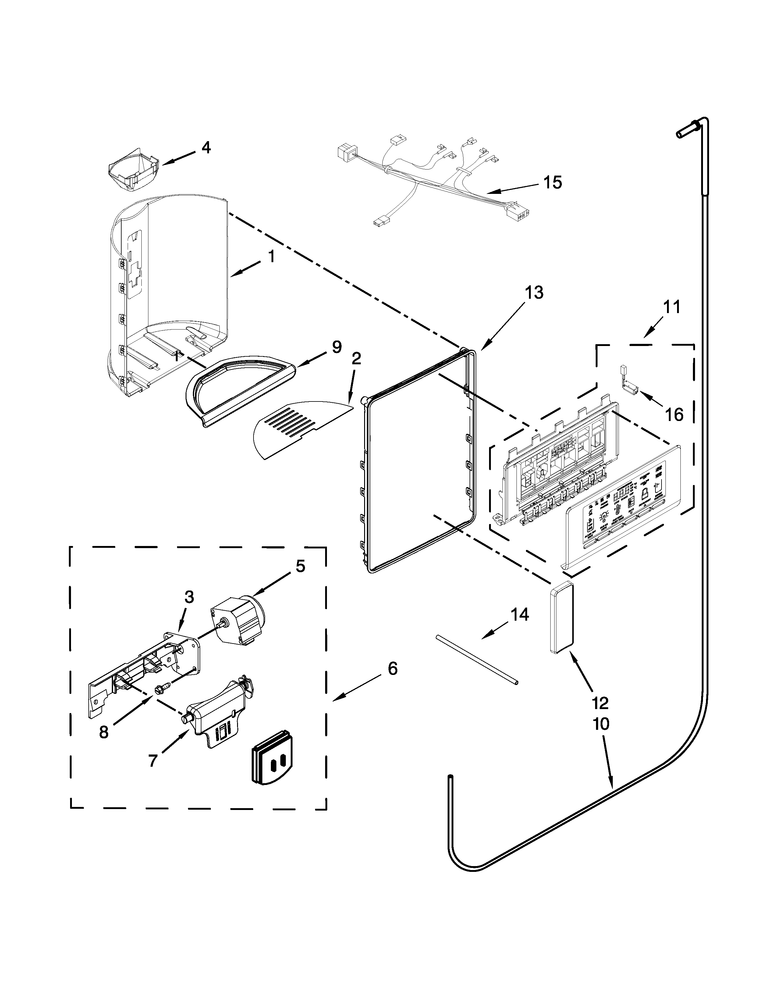 Jenn-Air JSC24C8EAM02 dispenser parts diagram