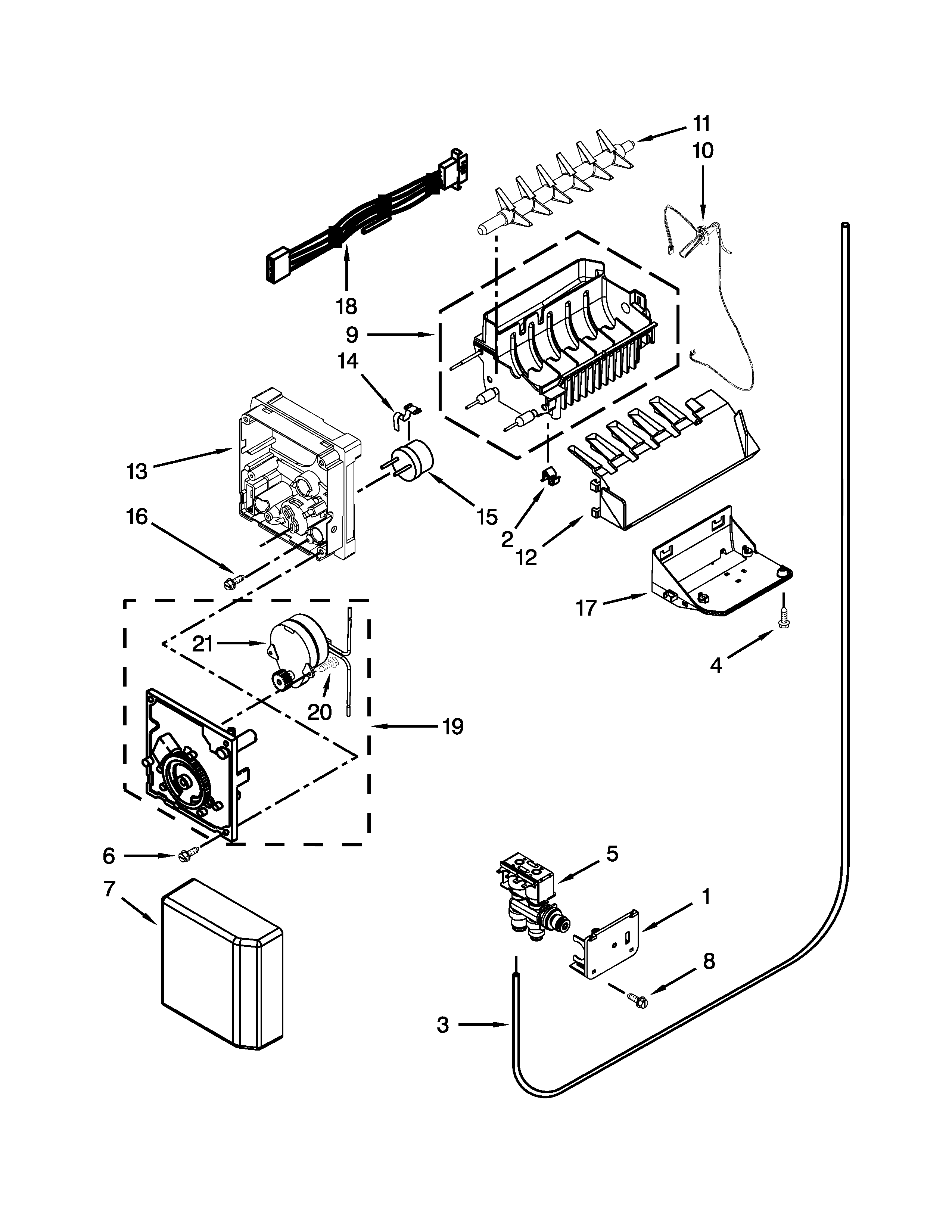 Jenn-Air JSC24C8EAM02 icemaker parts diagram