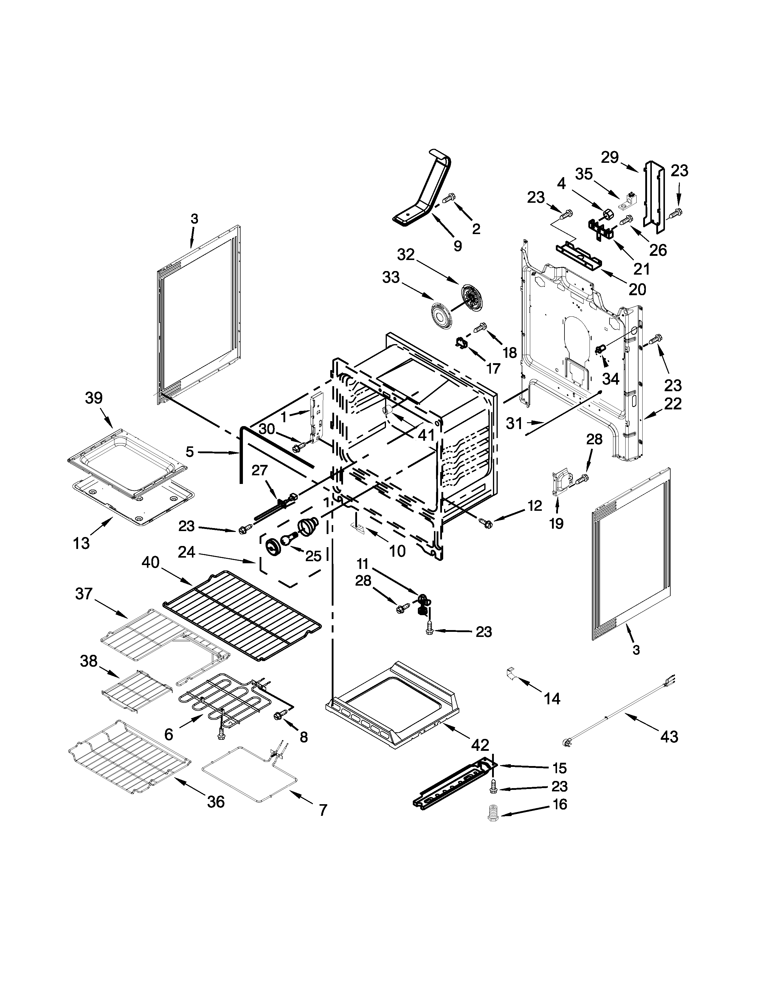 Whirlpool YWFE715H0EE0 chassis parts diagram