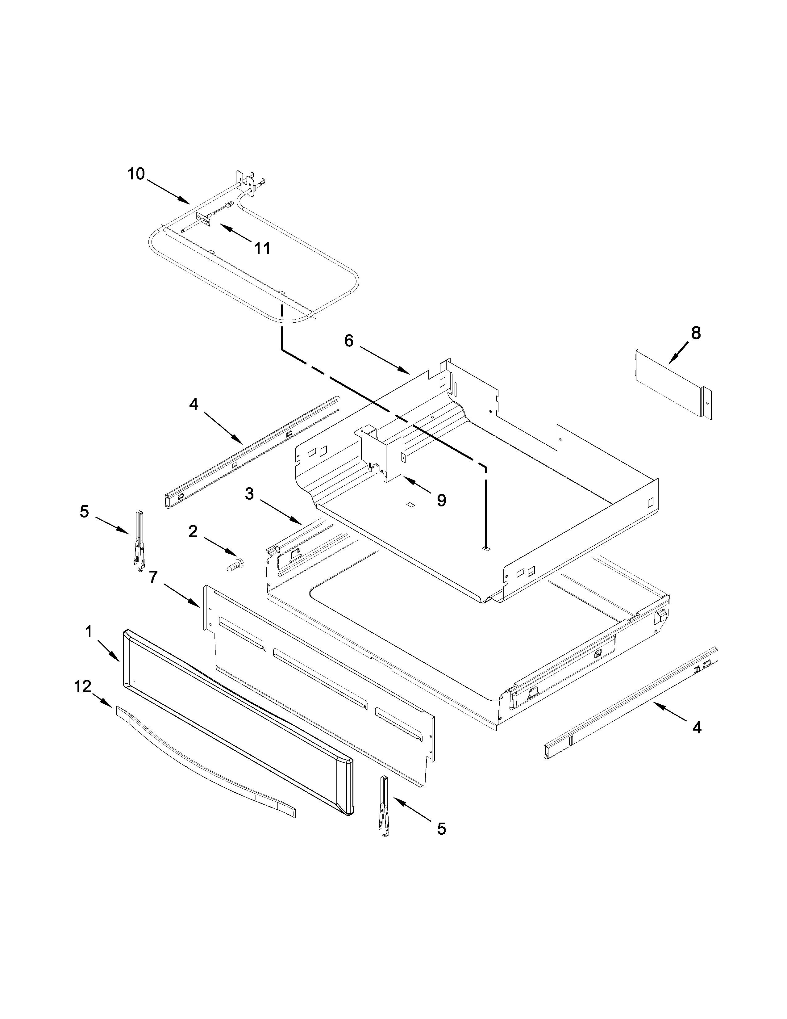 Whirlpool YWFE715H0EE0 drawer parts diagram