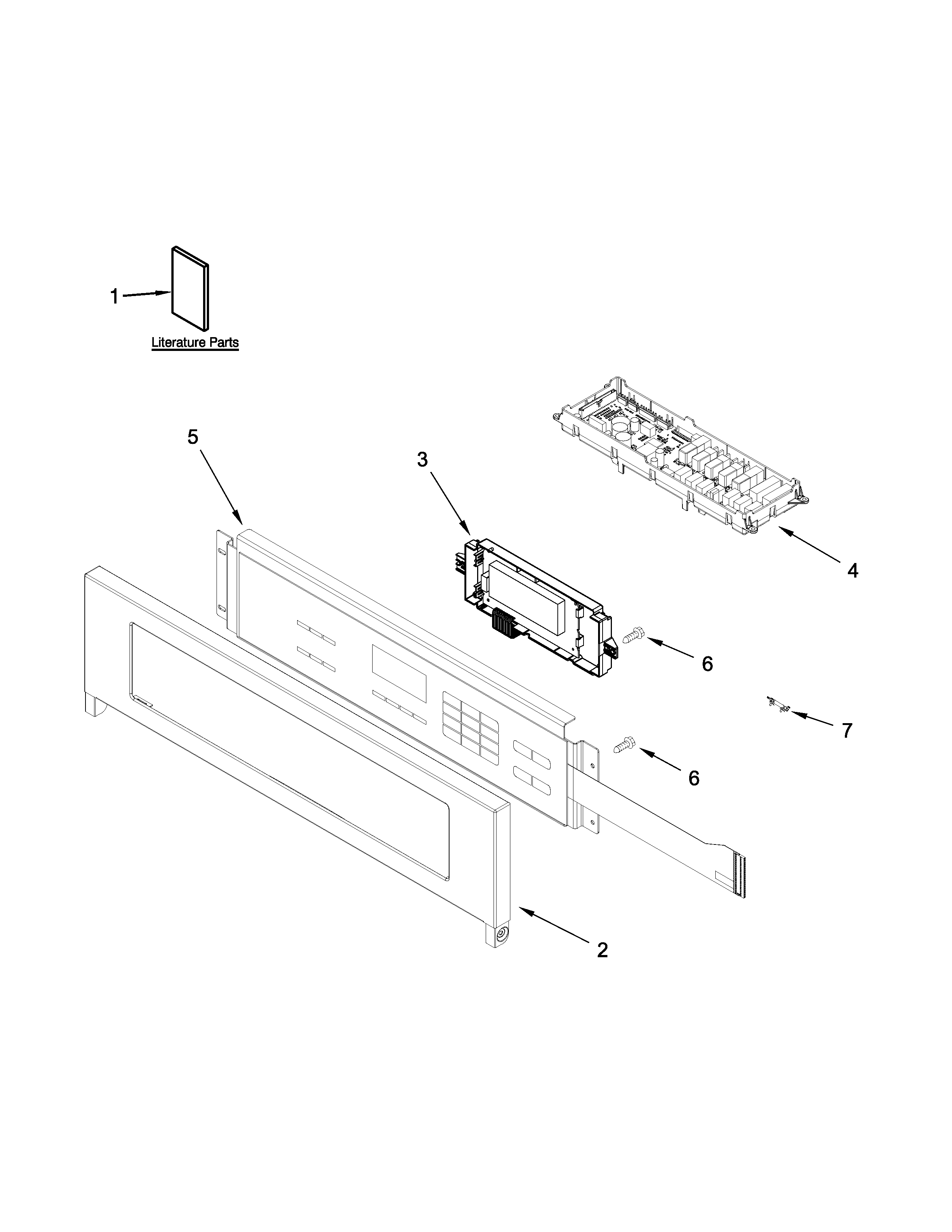 Whirlpool WOD51ES4EB00 control panel parts diagram