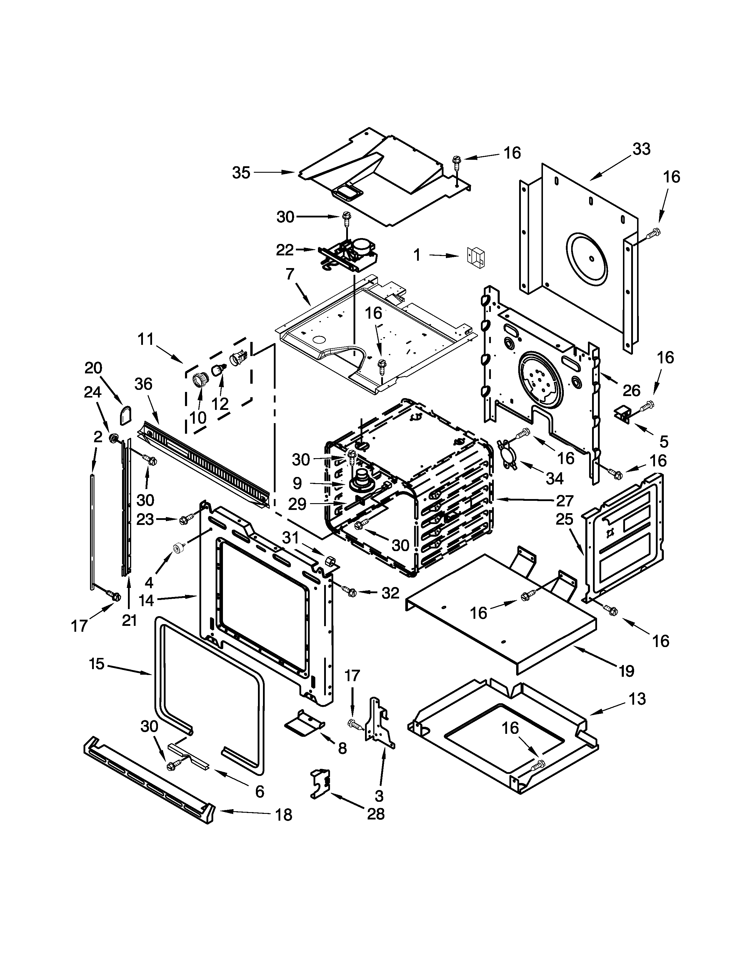 Whirlpool WOD51ES4EB00 oven parts diagram