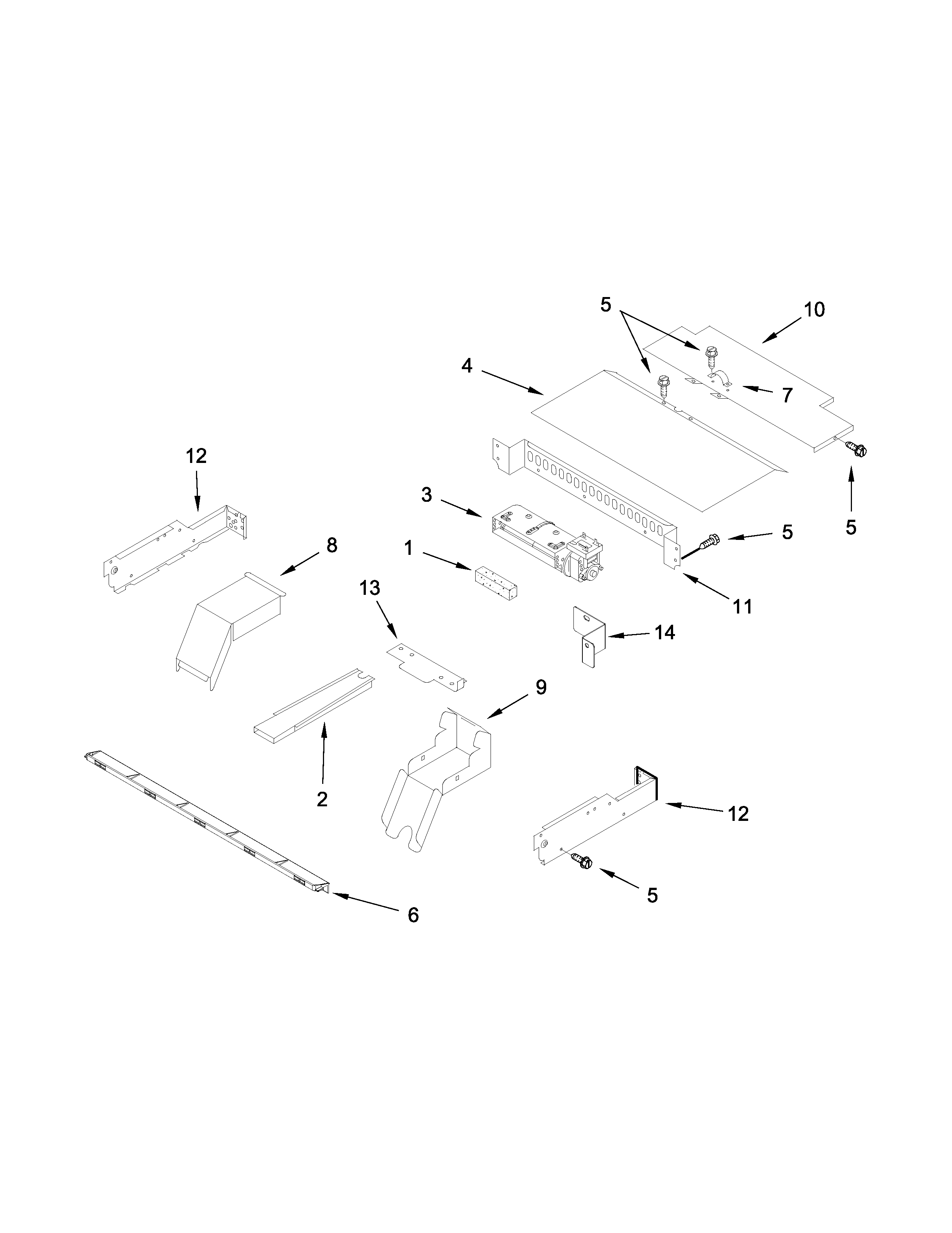 Whirlpool WOD51ES4EB00 top venting parts diagram