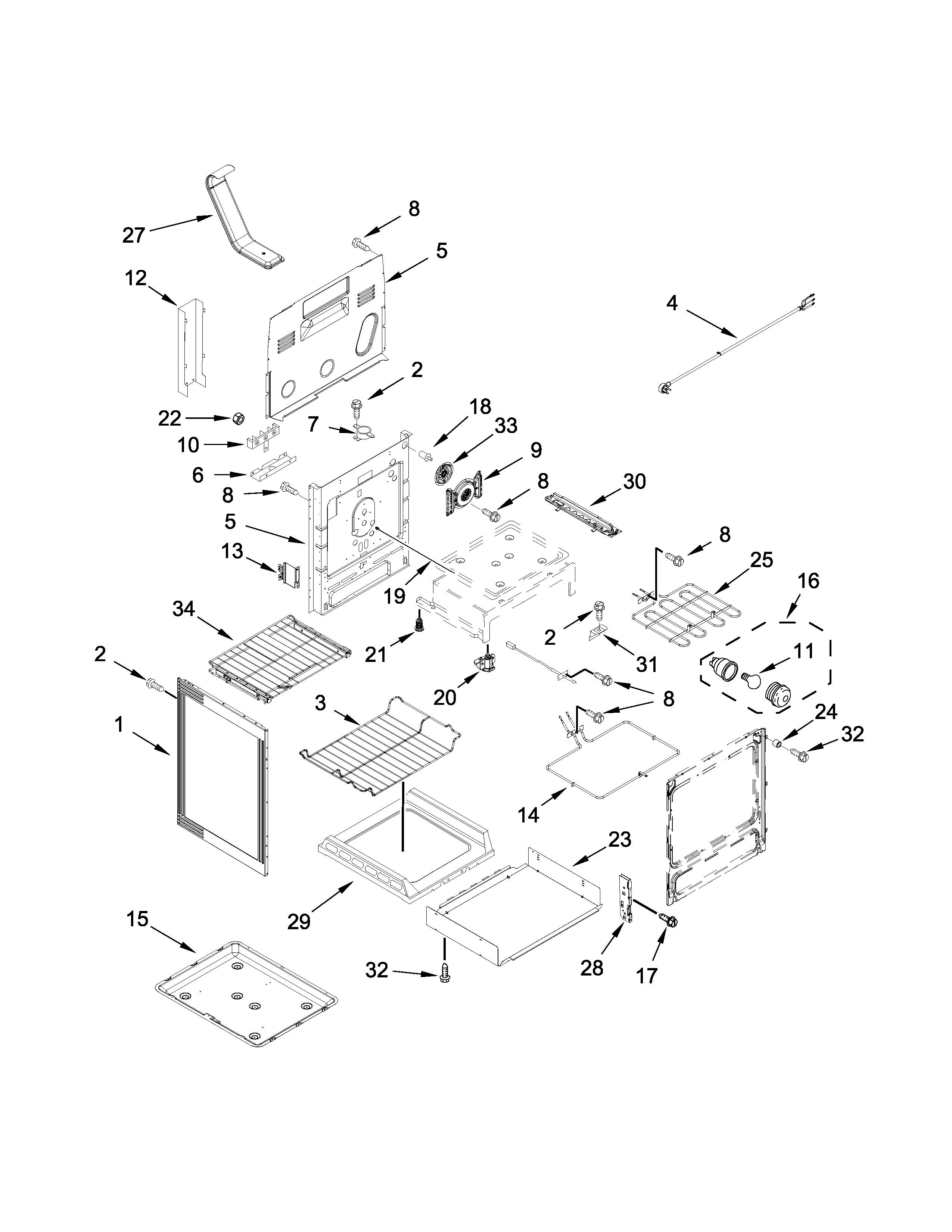 KitchenAid YKFEG510ESS0 chassis parts diagram