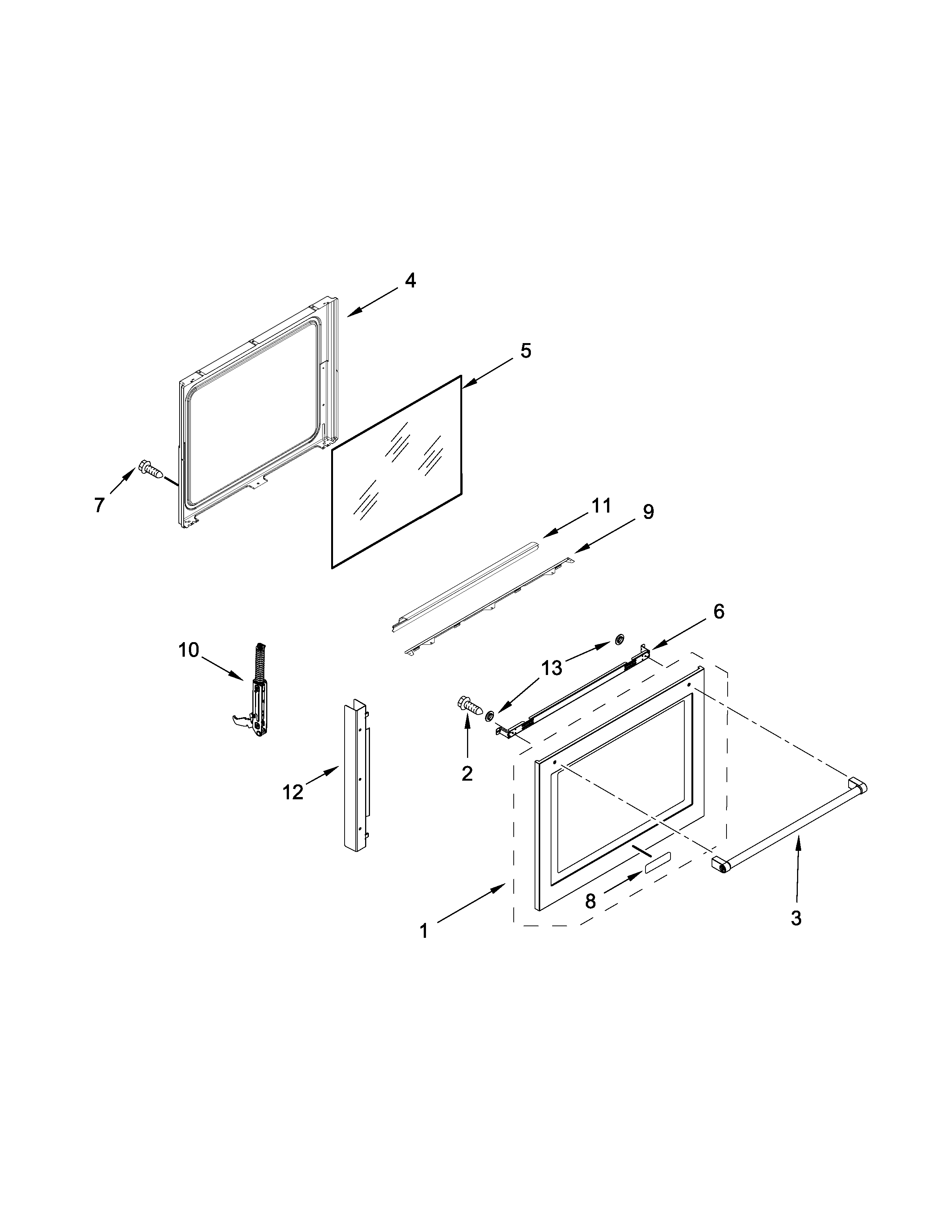 KitchenAid YKFEG510ESS0 door parts diagram