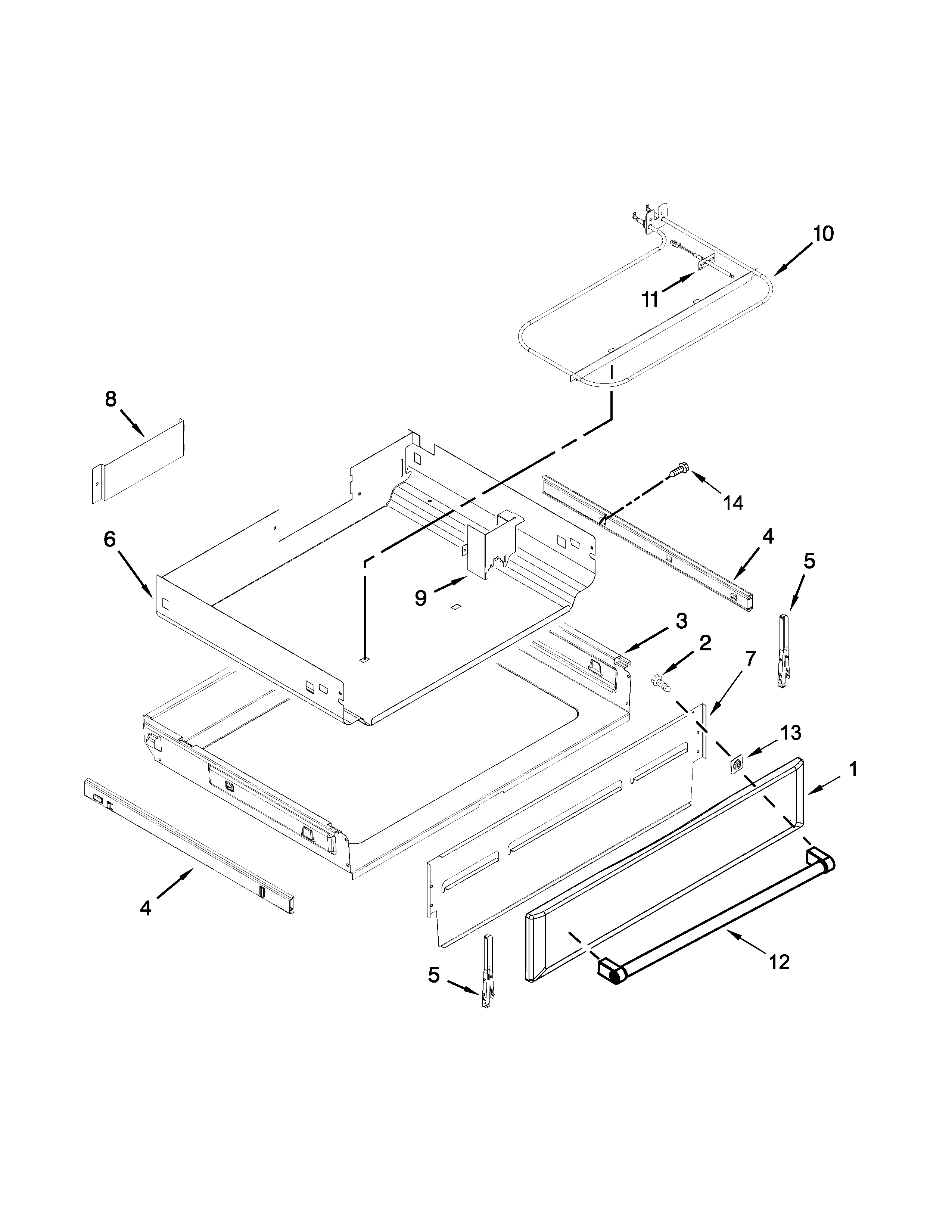 KitchenAid YKFEG510ESS0 drawer parts diagram
