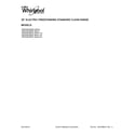 Whirlpool WFE540H0ES0 cover sheet diagram