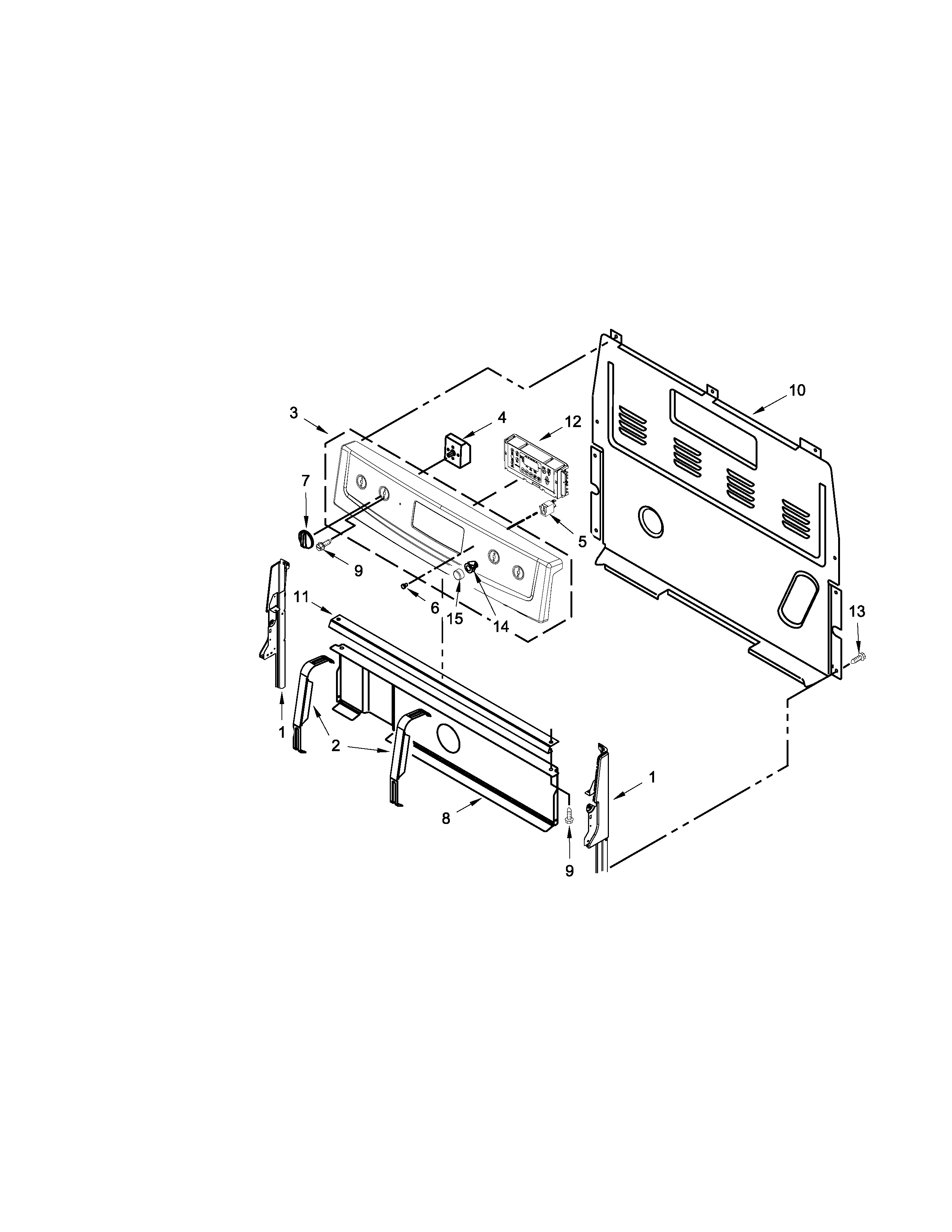 Whirlpool WFE540H0EW0 control panel parts diagram