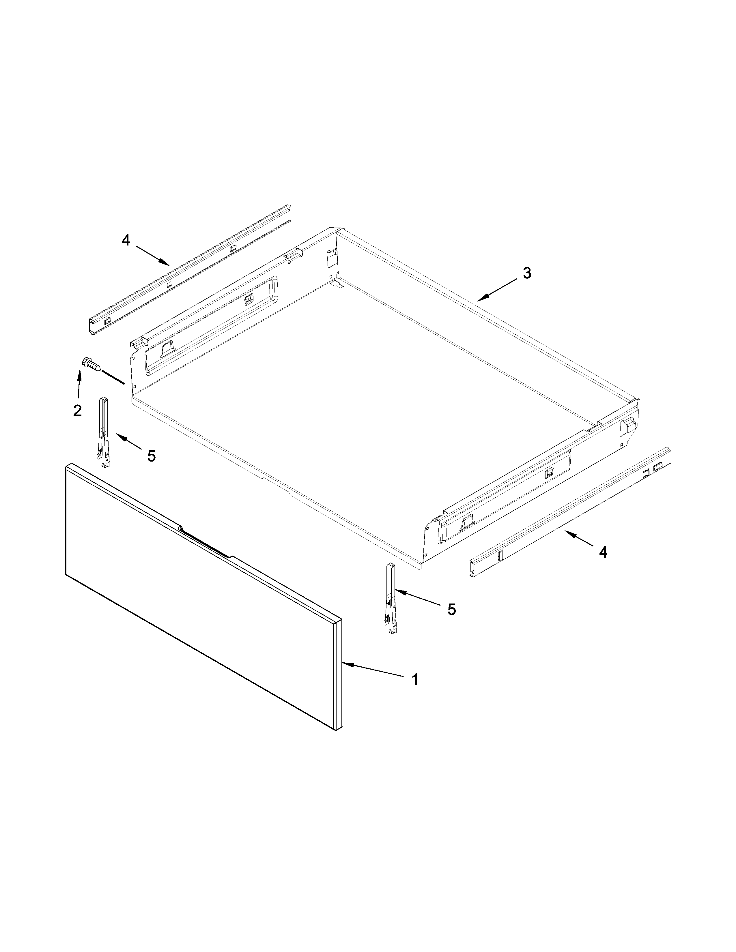 Whirlpool WFE540H0EW0 drawer parts diagram