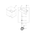 Whirlpool WRF757SDEE00 motor and ice container parts diagram