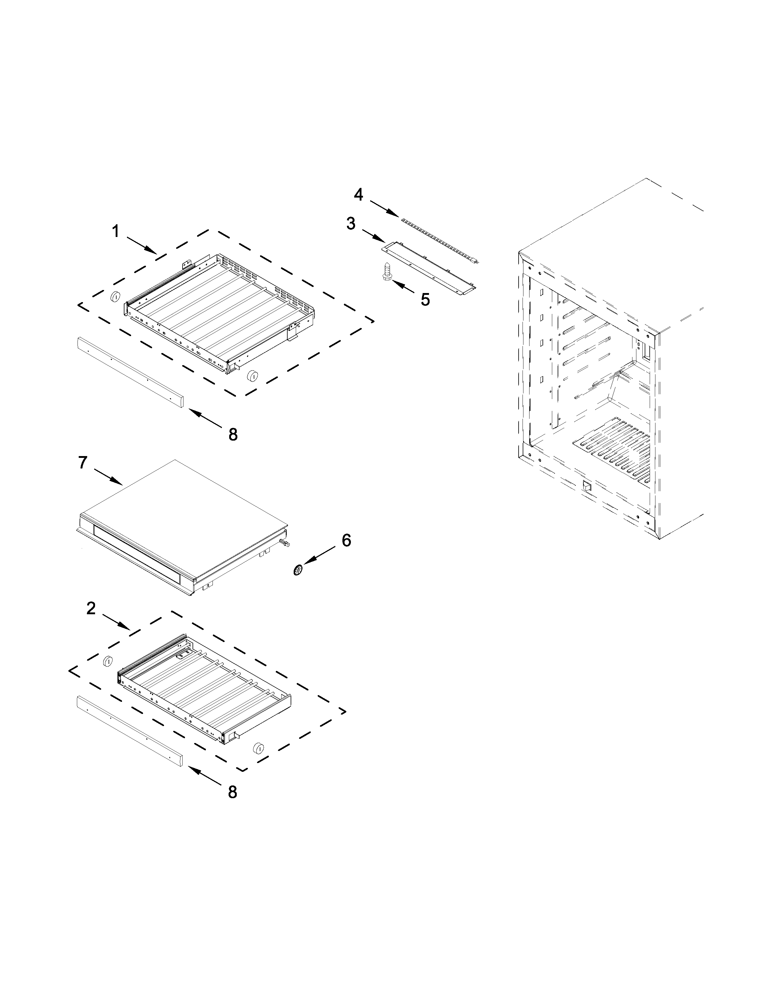 KitchenAid KUWL204ESB00 shelf parts diagram