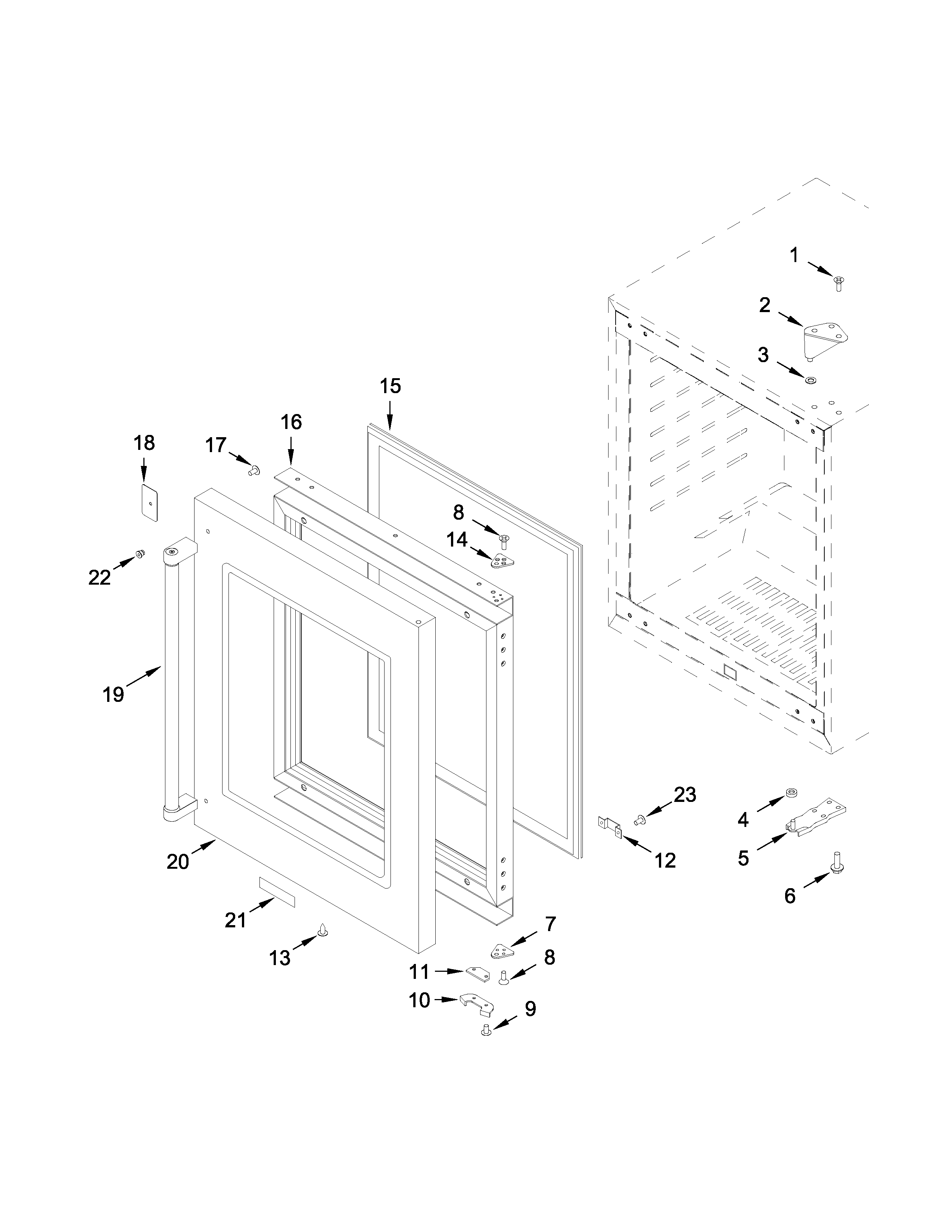 KitchenAid KUWL204ESB00 door parts diagram