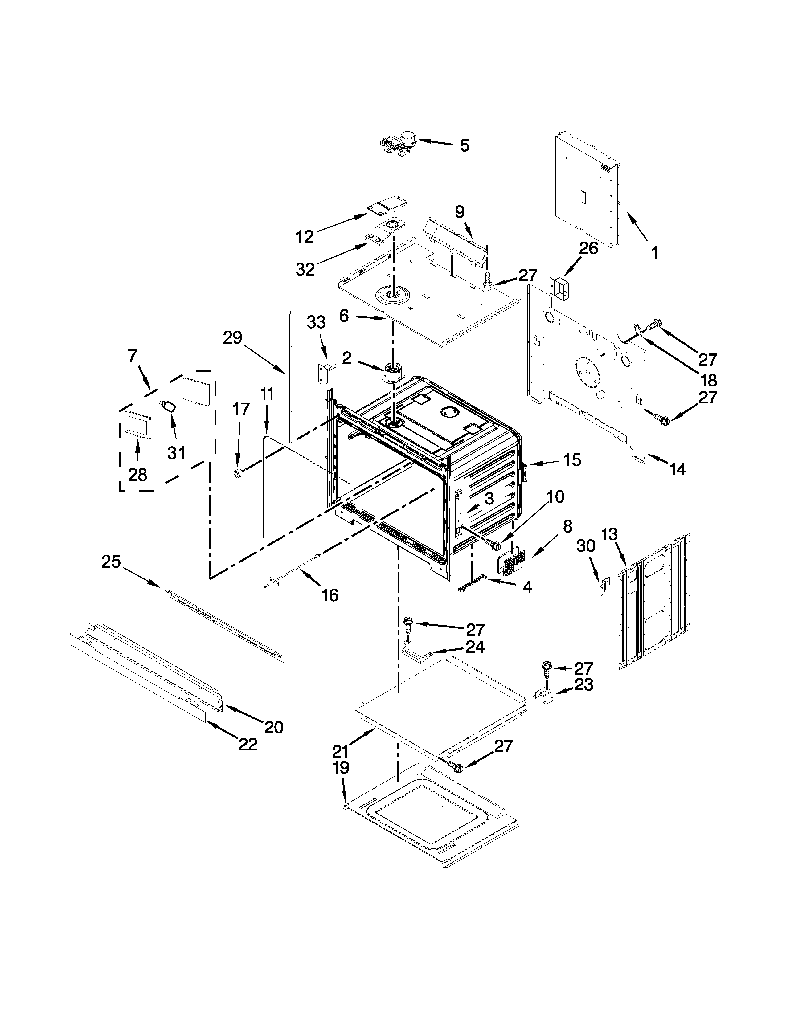 Jenn-Air JJW2427DS00 oven parts diagram