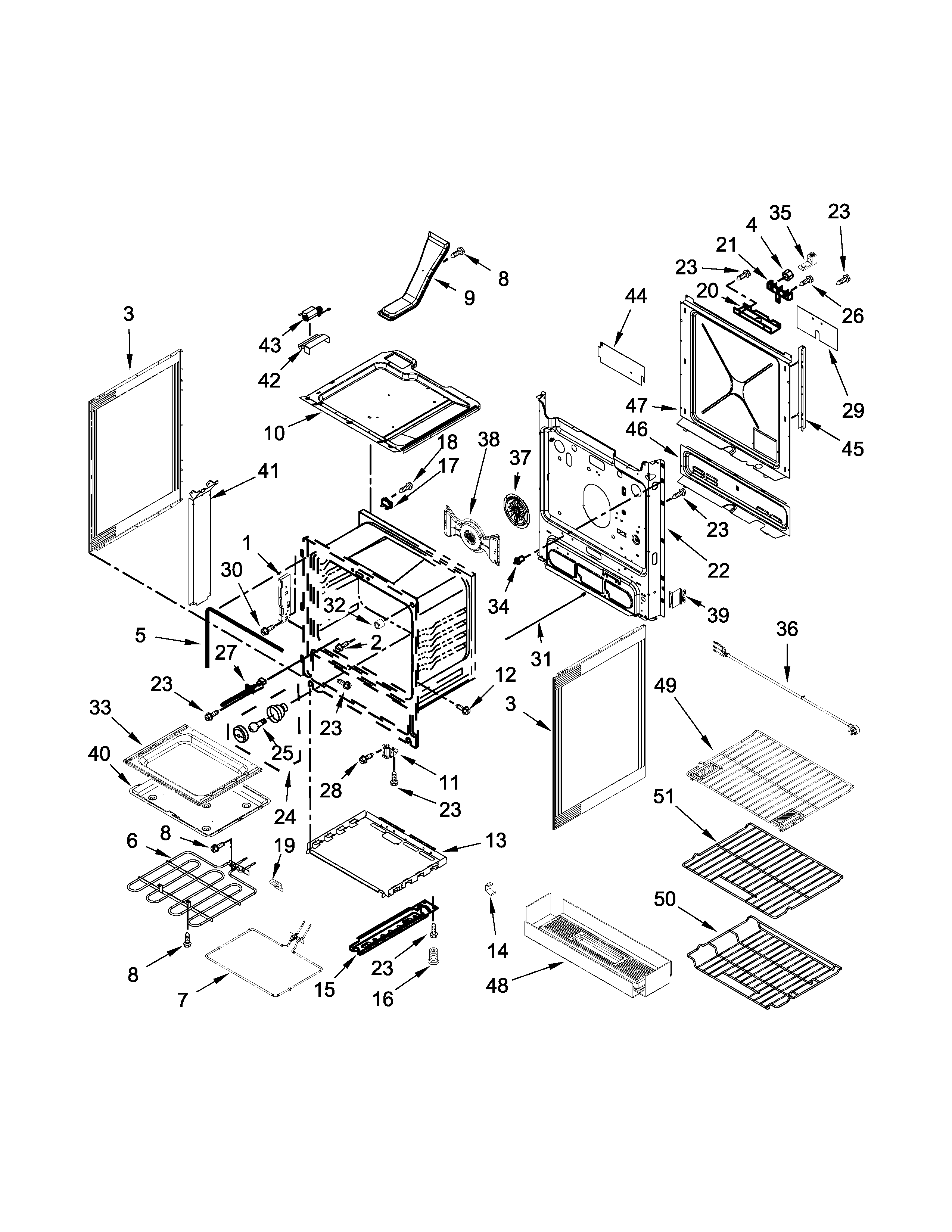 KitchenAid YKSEG700EBL0 chassis parts diagram