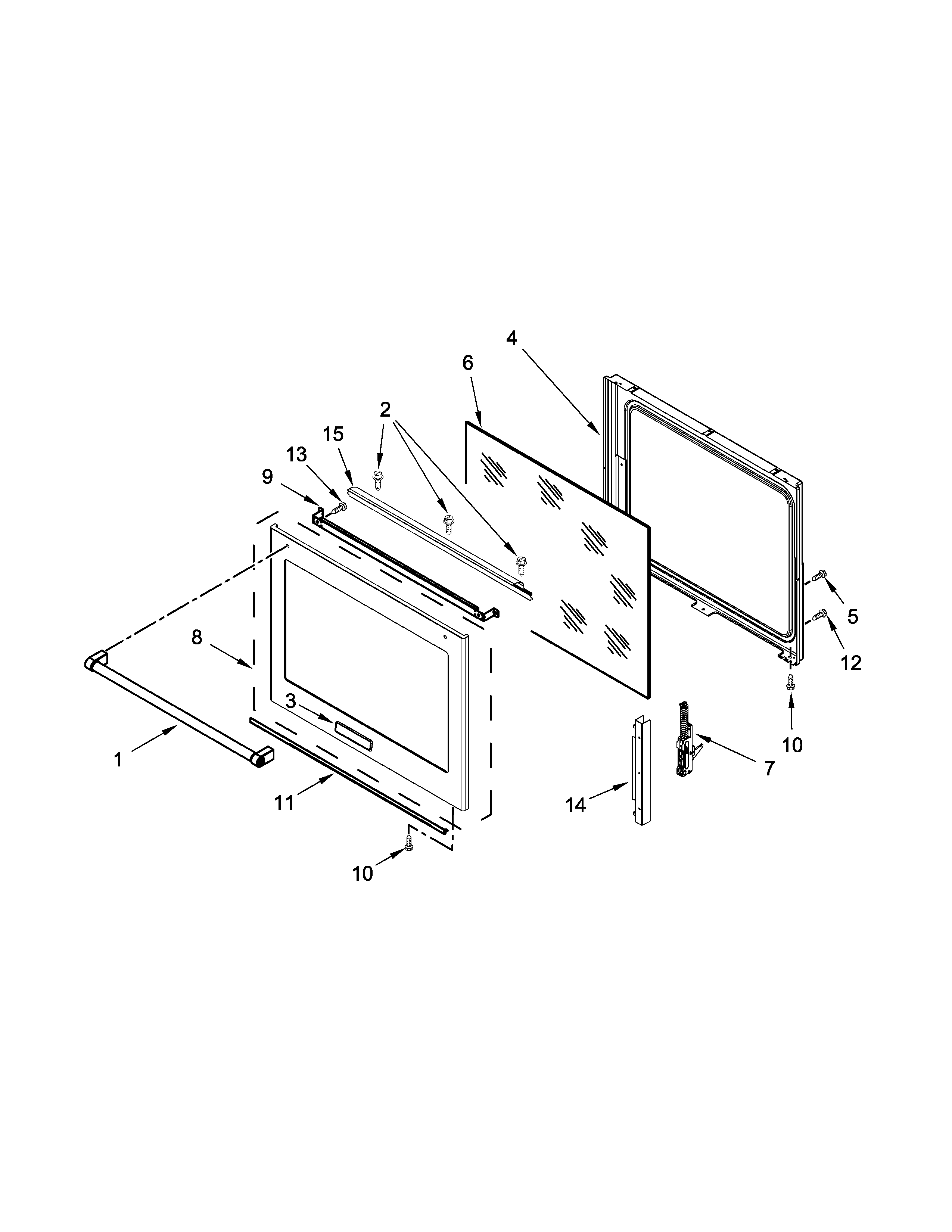 KitchenAid YKSEG700EBL0 door parts diagram