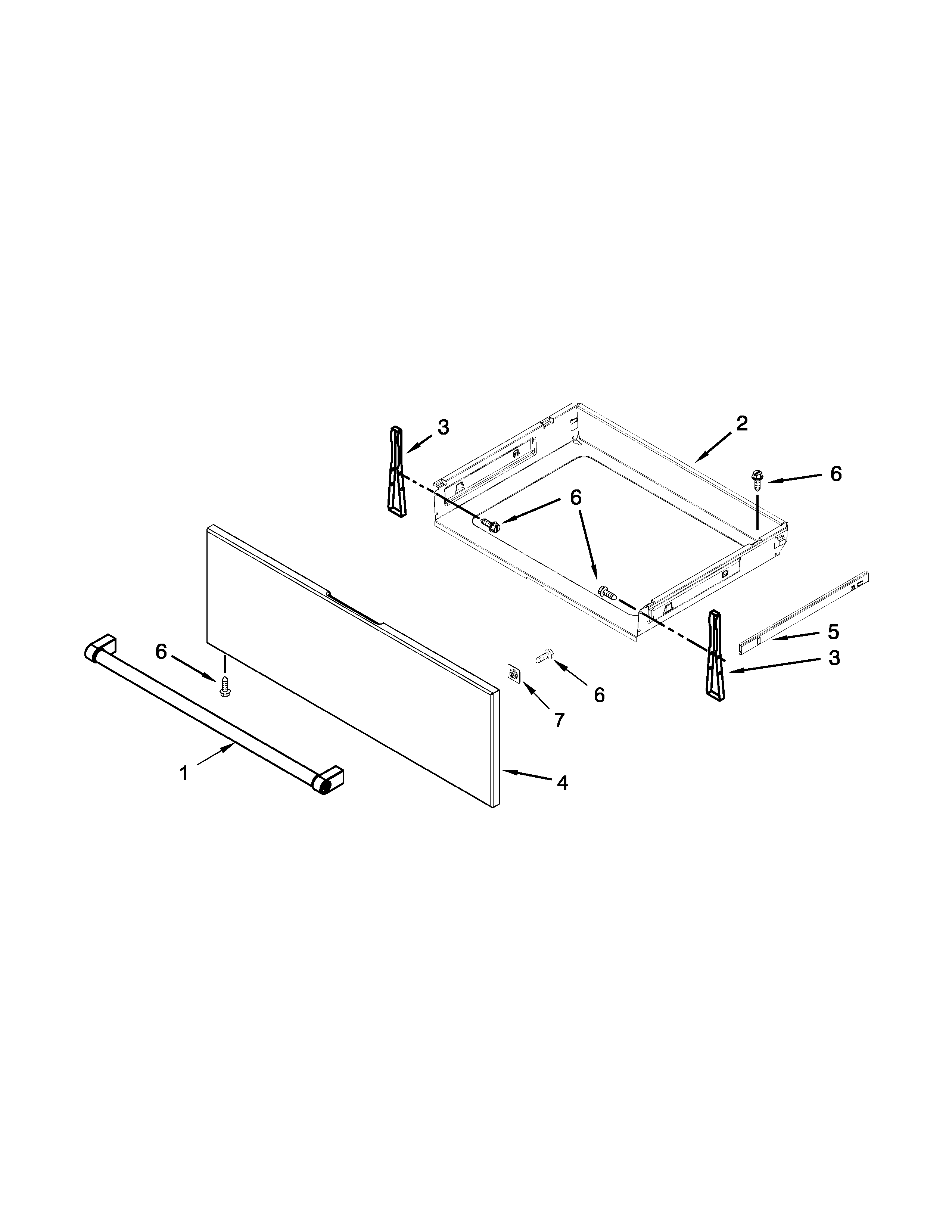 KitchenAid YKSEG700EBL0 drawer parts diagram