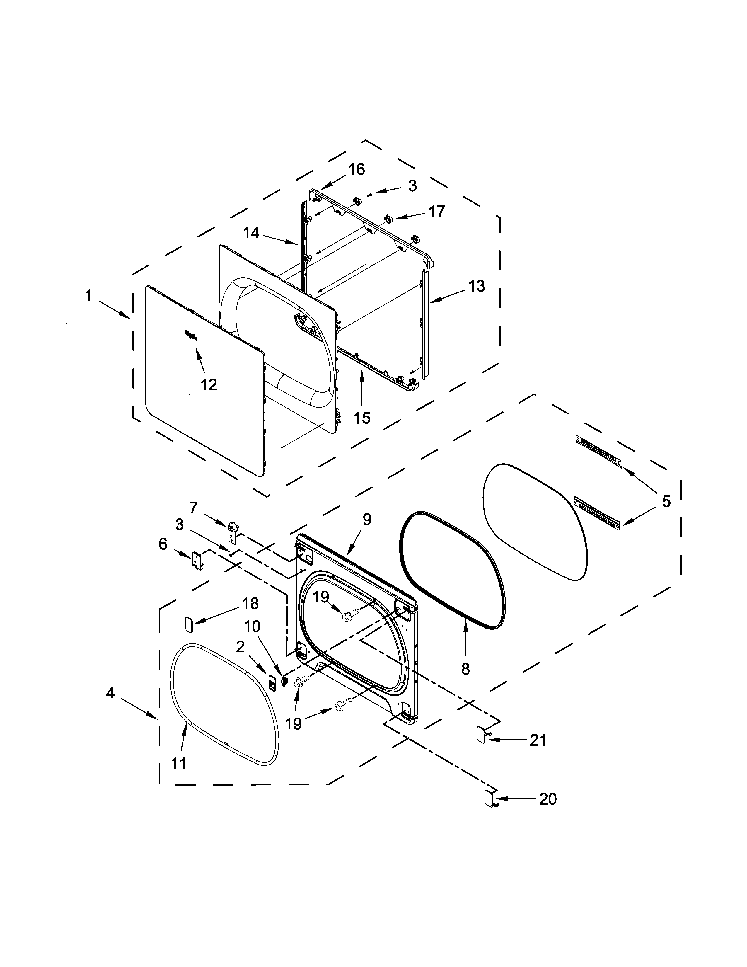 Whirlpool YWED8500DW1 door parts diagram