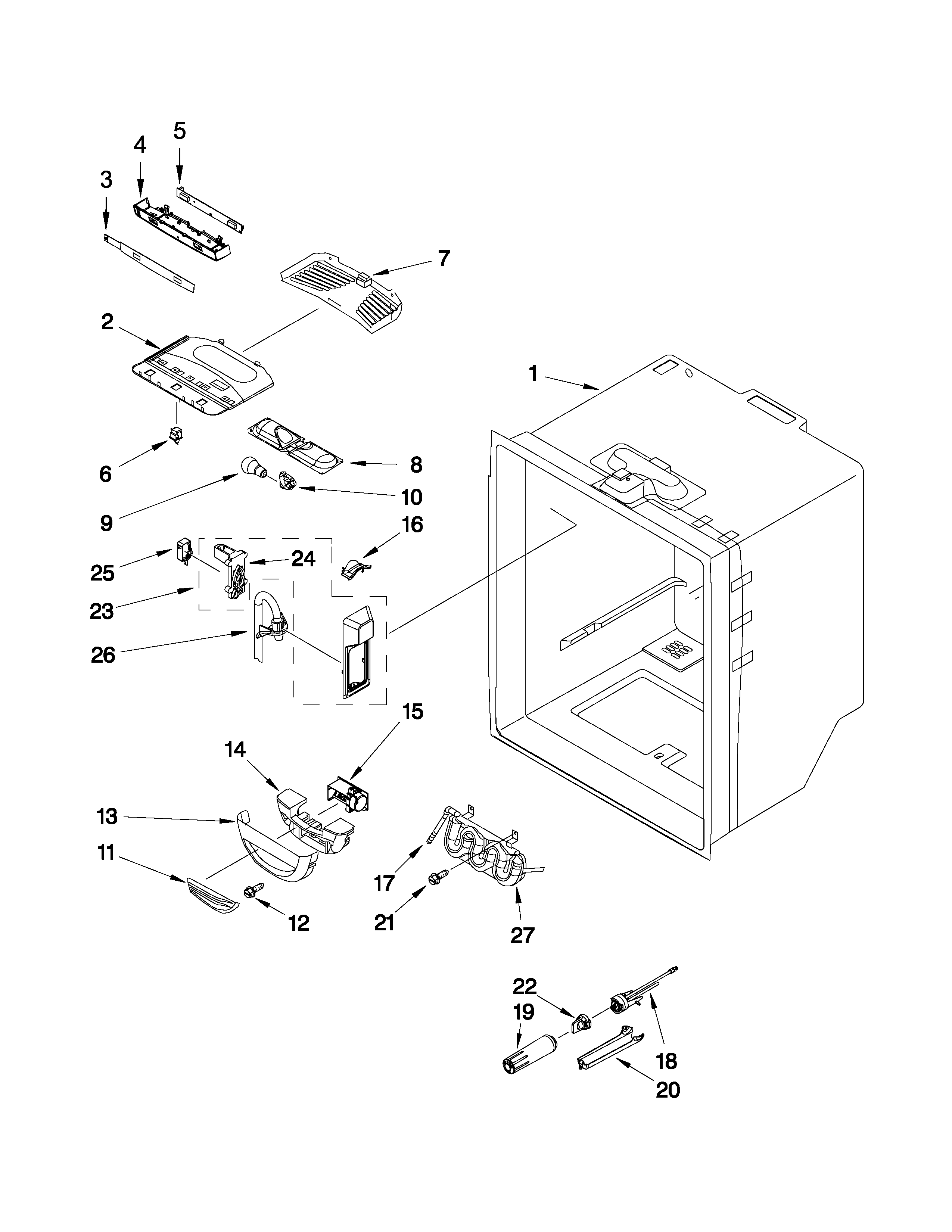 KitchenAid KRFC302EBL00 refrigerator liner parts diagram