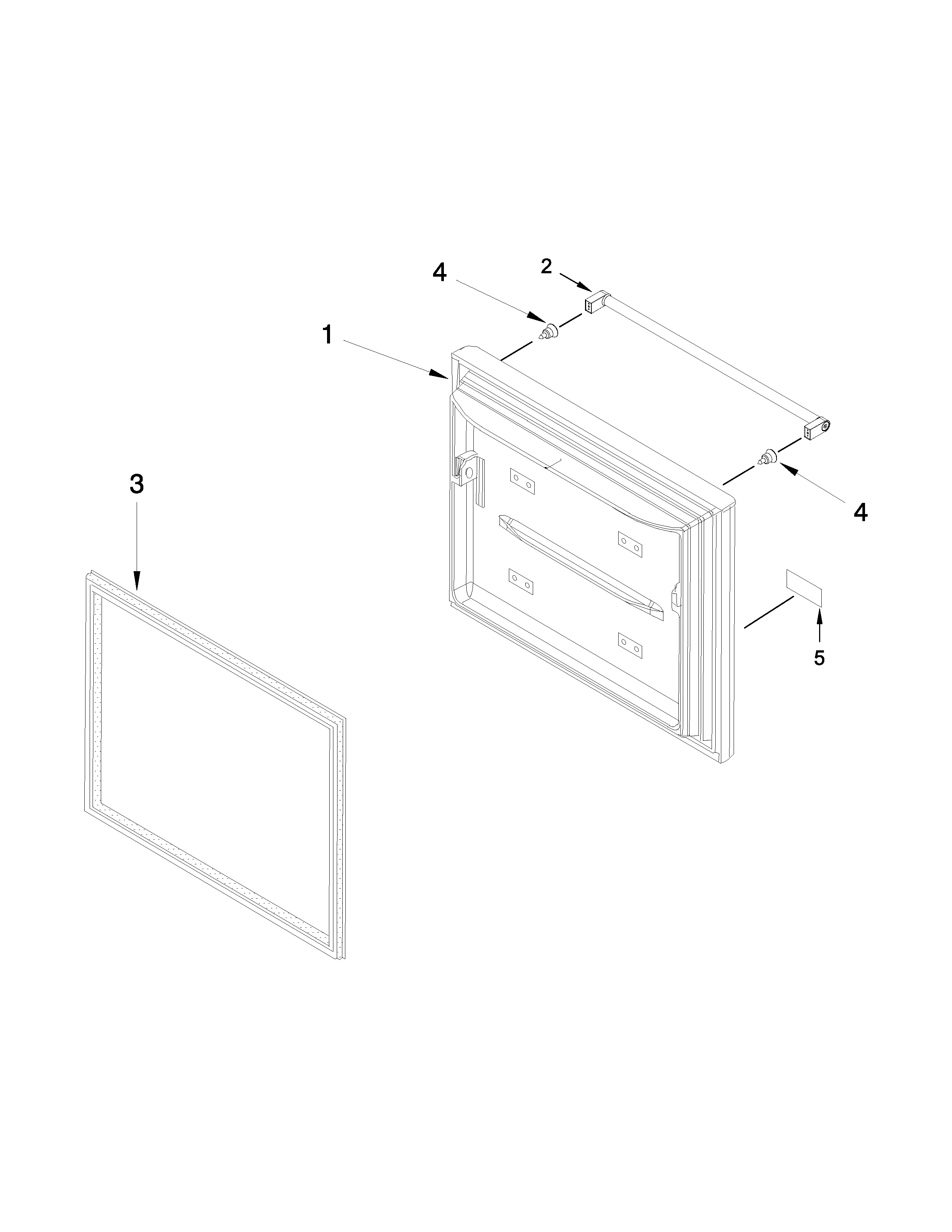 KitchenAid KRFC302EBL00 freezer door parts diagram