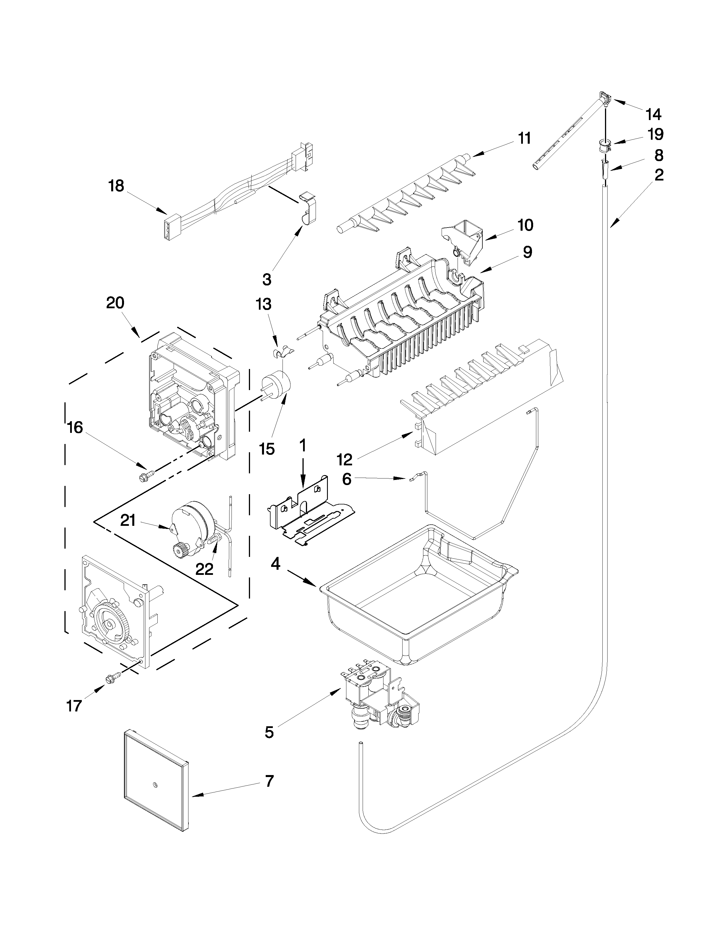 KitchenAid KRFC302EBL00 icemaker parts diagram