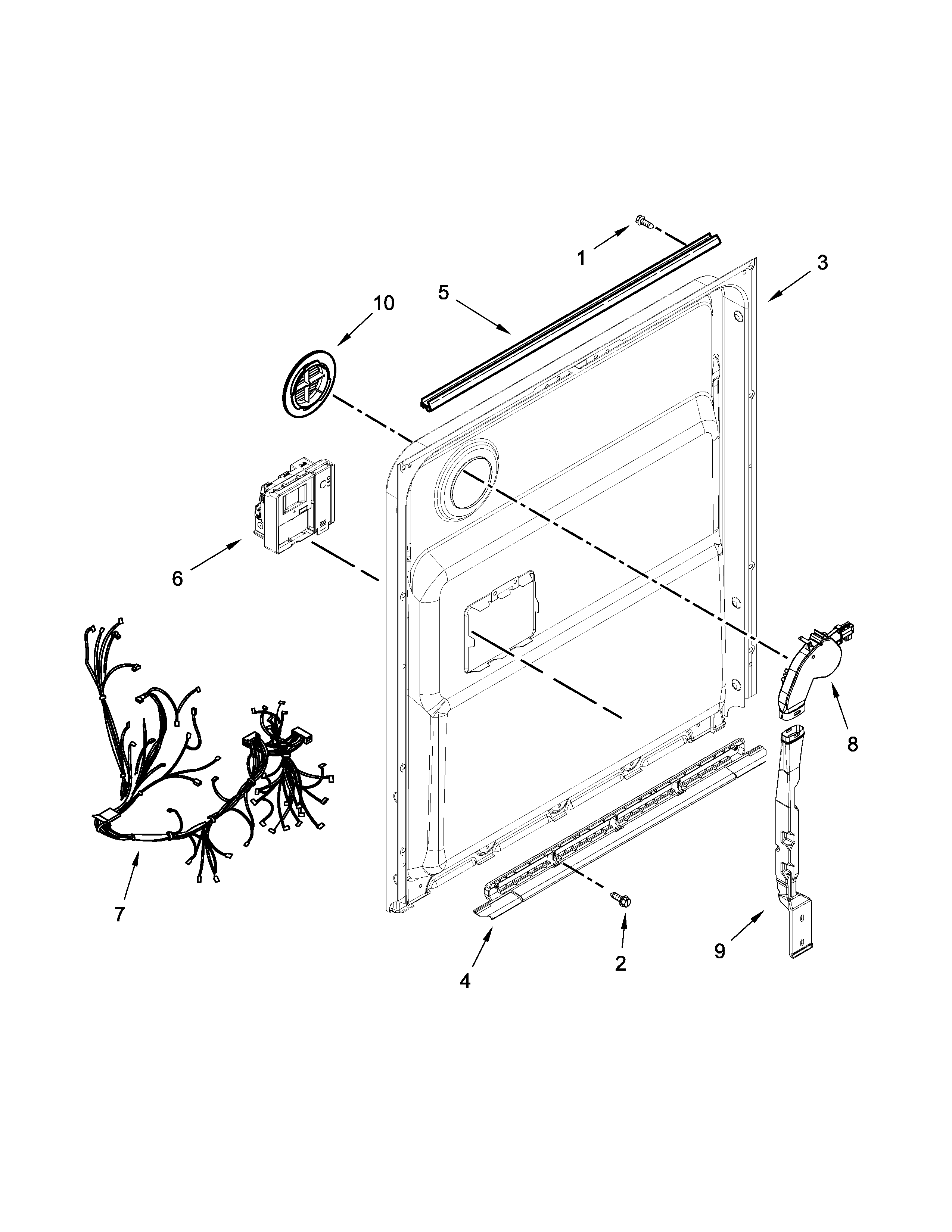 Jenn-Air JDB9800CWS2 inner door parts diagram