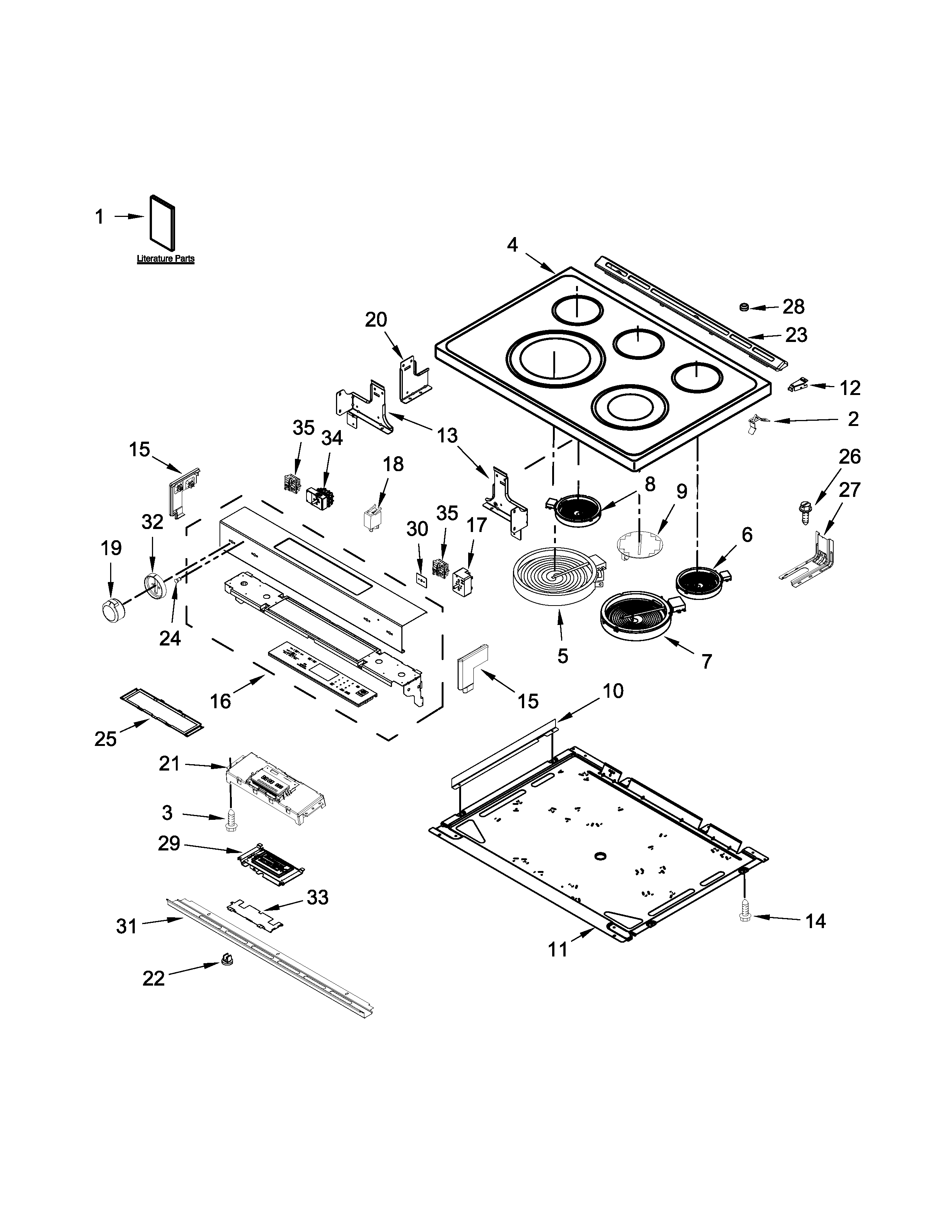 KitchenAid KSEG700EWH0 cooktop parts diagram