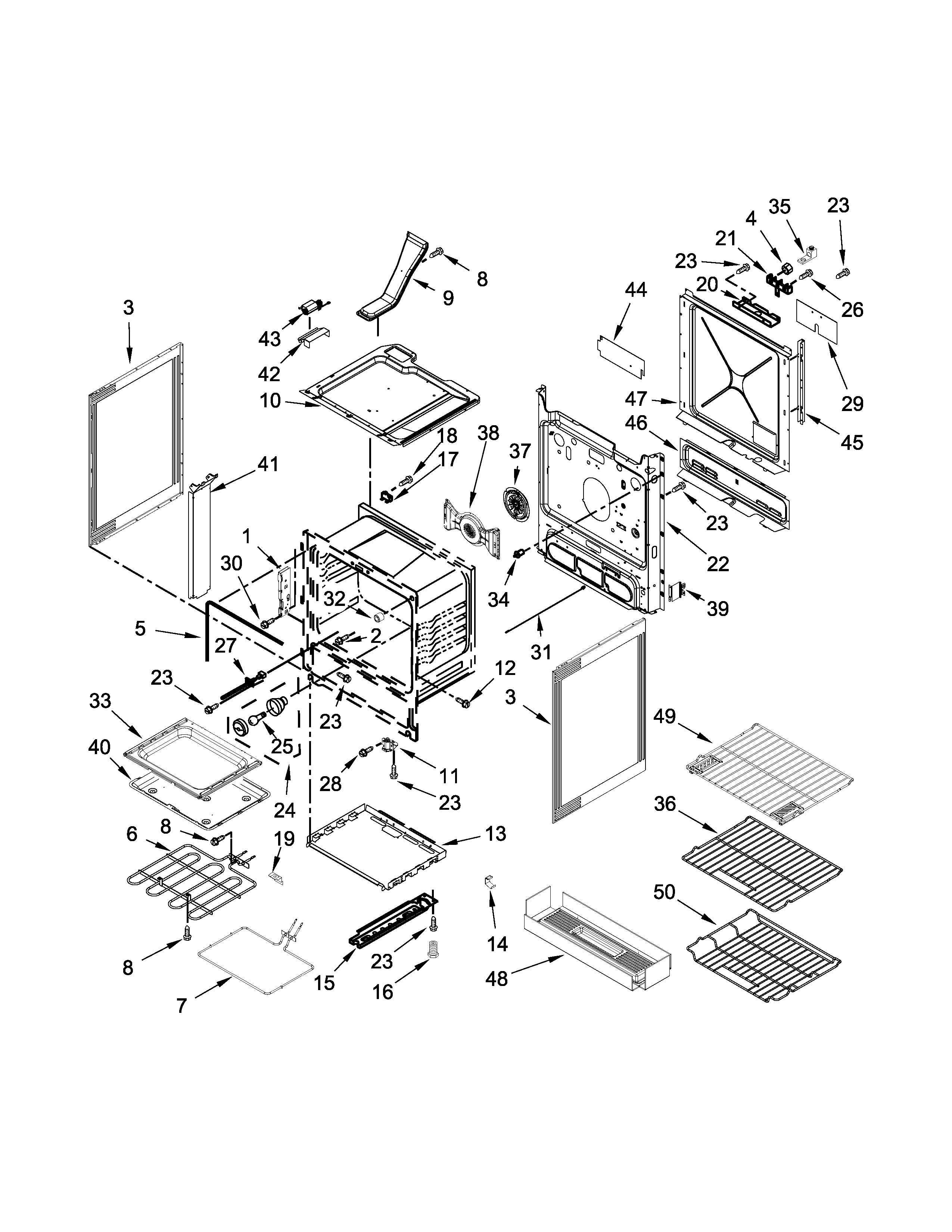 KitchenAid KSEG700EWH0 chassis parts diagram