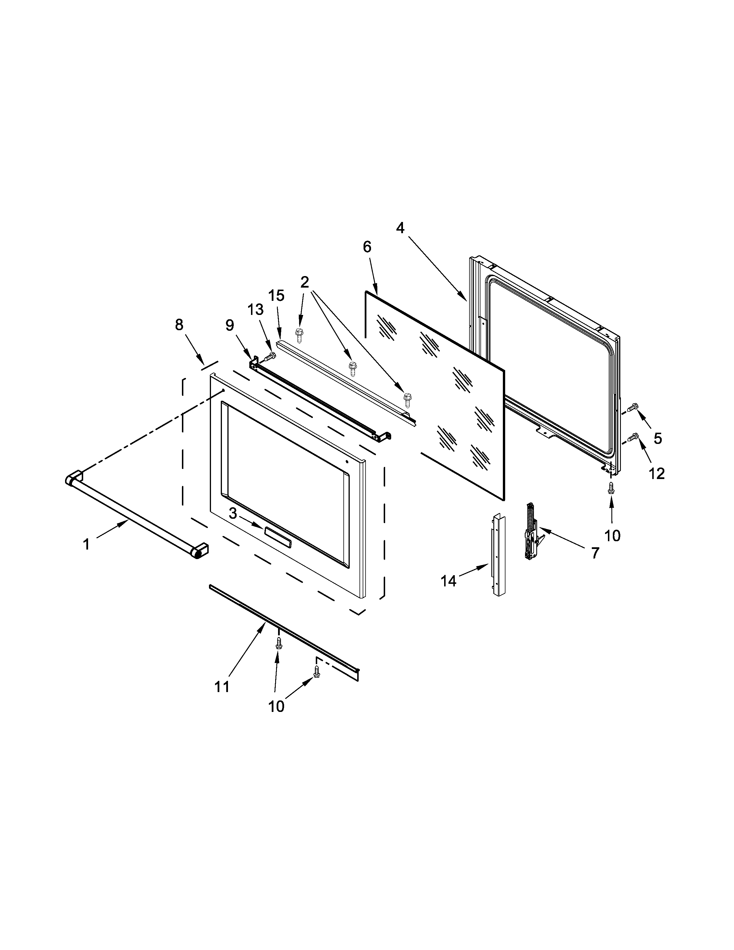 KitchenAid KSEG700EWH0 door parts diagram