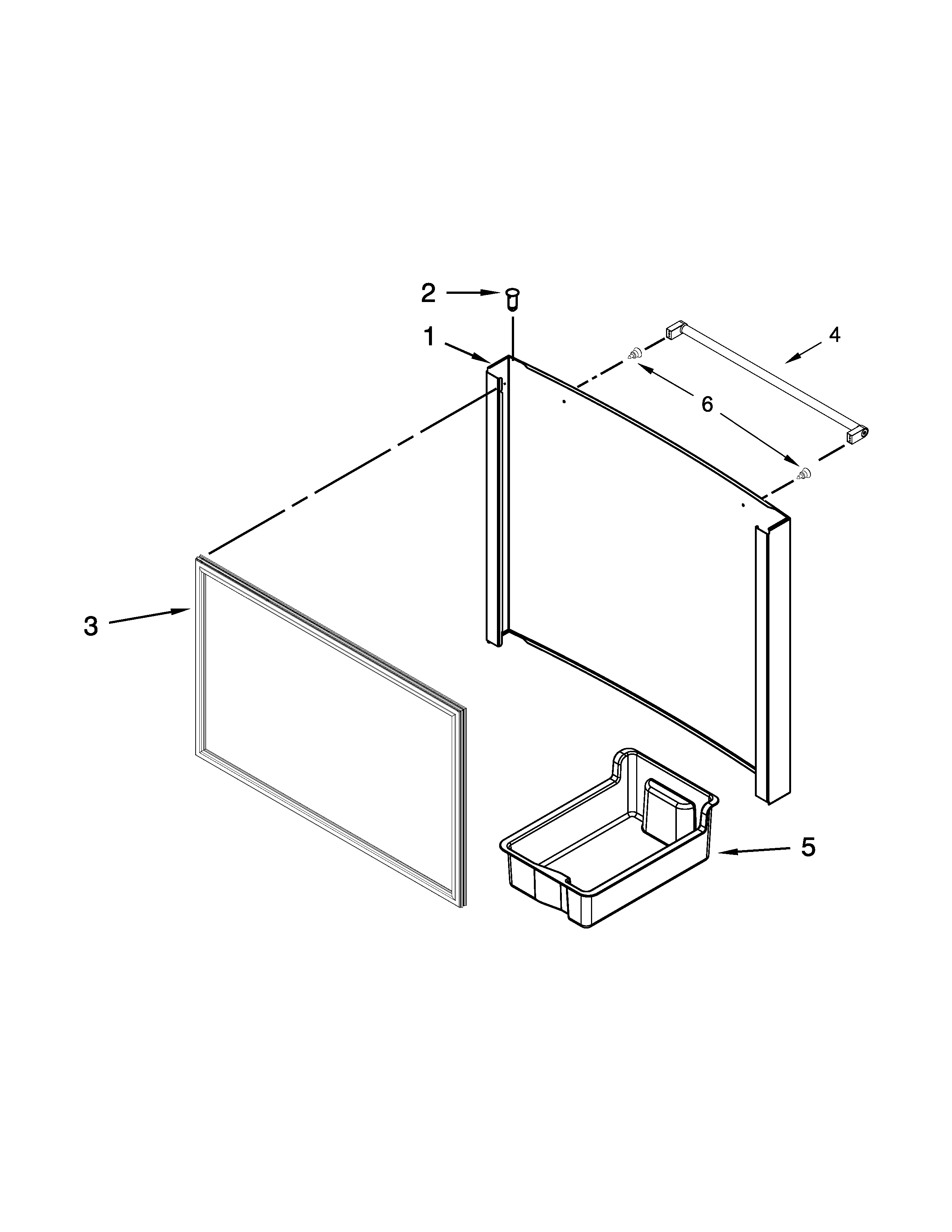 KitchenAid KRFF300EBL00 freezer door parts diagram