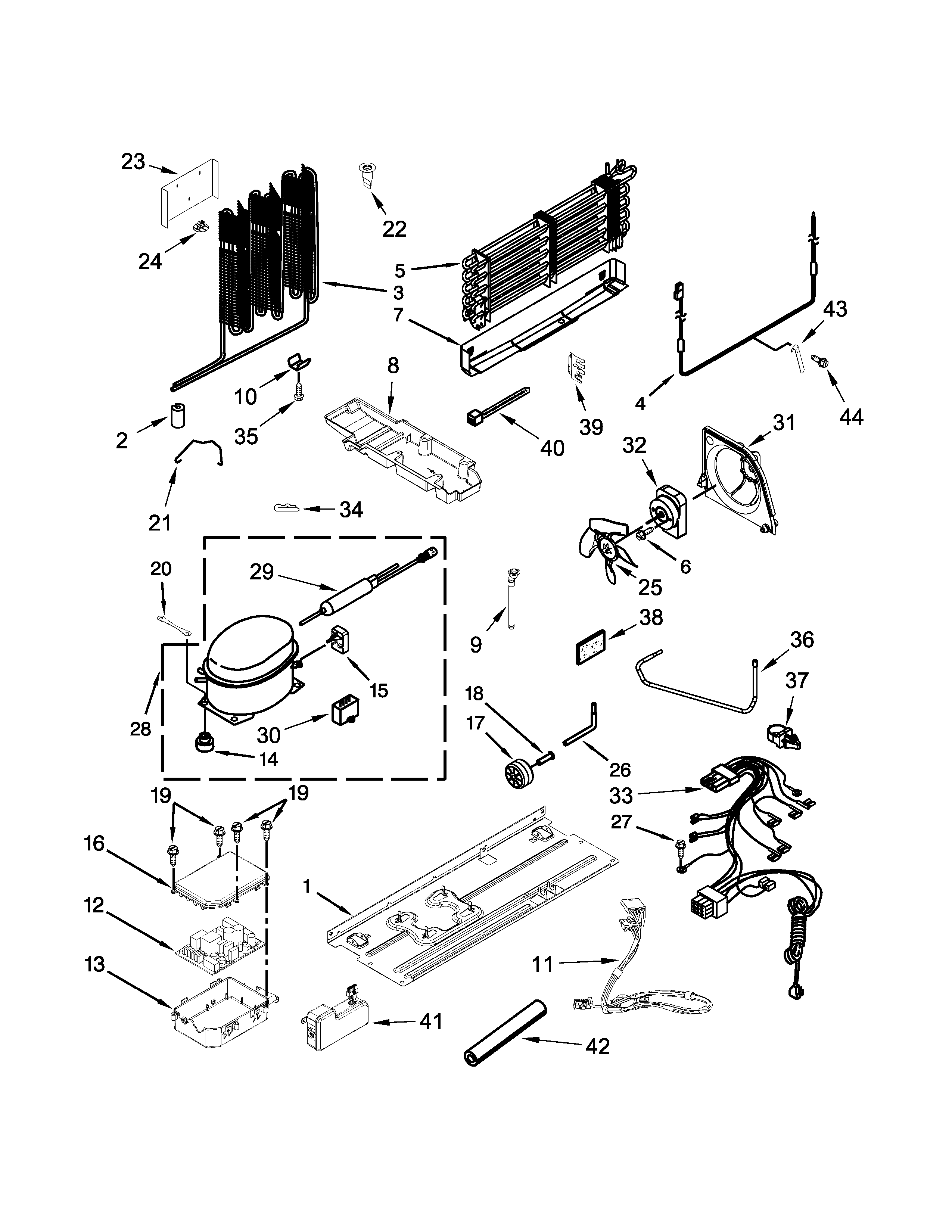 KitchenAid KRFF300EBL00 unit parts diagram